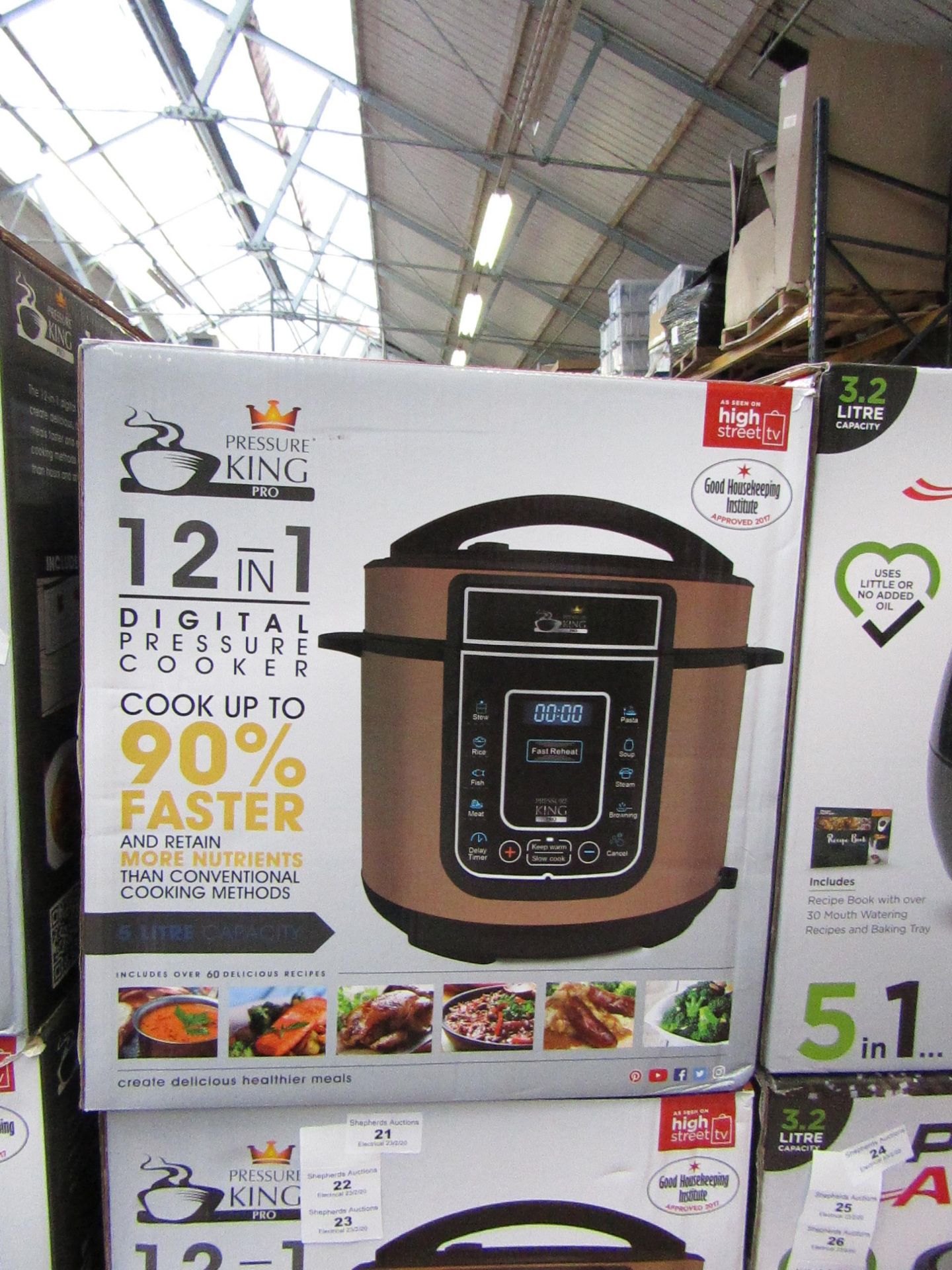 | 1X | PRESSURE KING PRO 12 IN 1 DIGITAL PRESSURE AND MULTI COOKER | PAT TESTED AND BOXED | NO