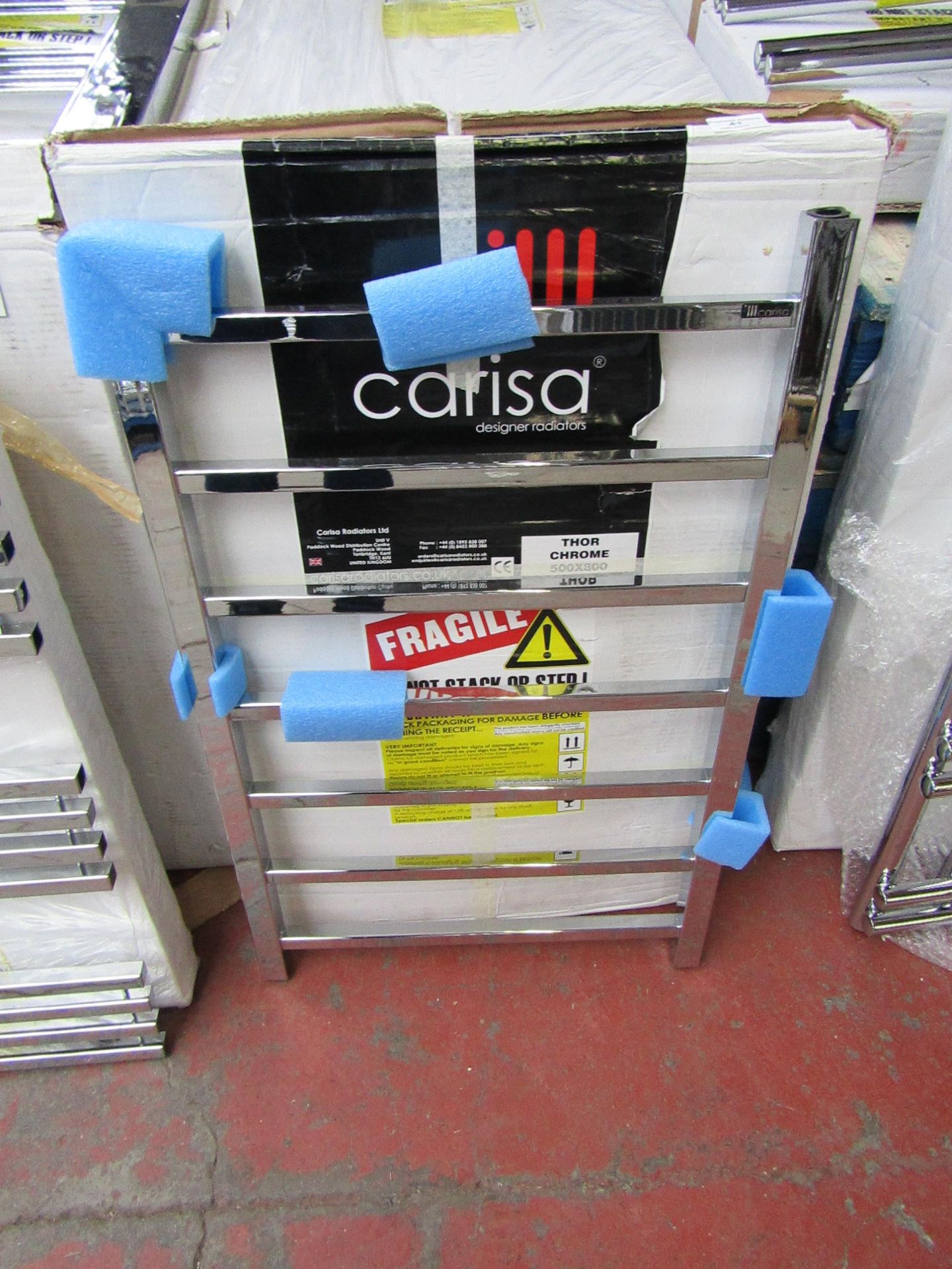 Carisa Thor Chrome 500x800 radiator, with box, RRP £226, please read lot 0.