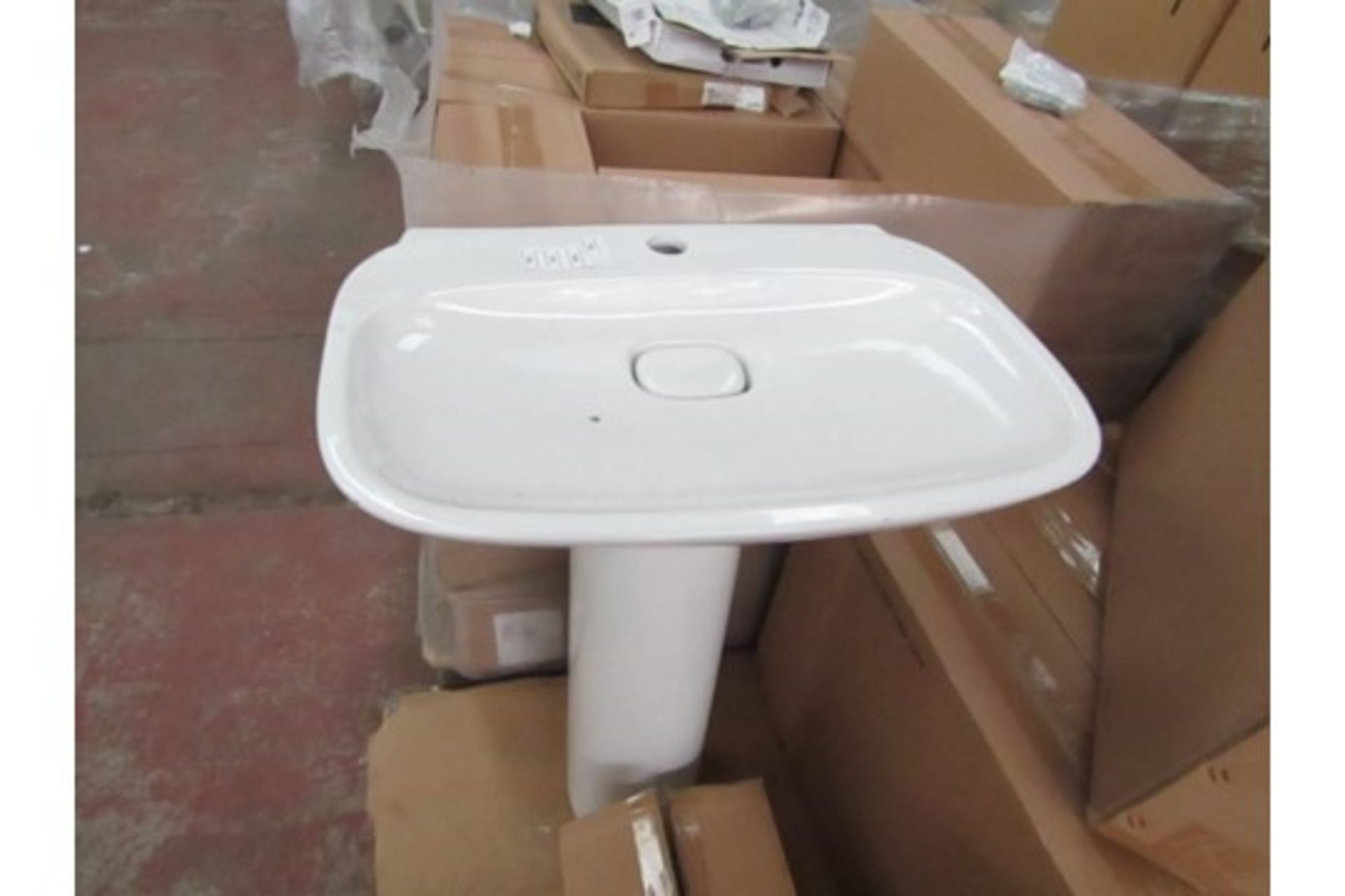 24x Laufen Lama universal pedestals with 24x Laufen 500mm 1TH basins, all new and boxed. PLEASE - Image 2 of 2