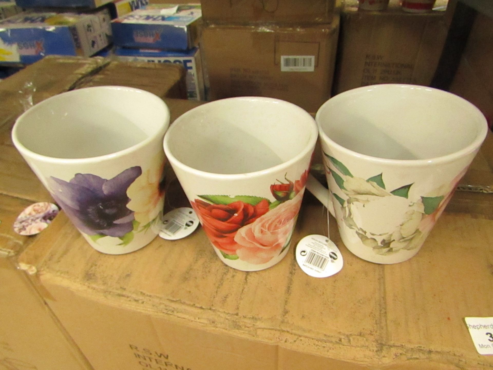 Box of 36 Mugs. New with tags. See image