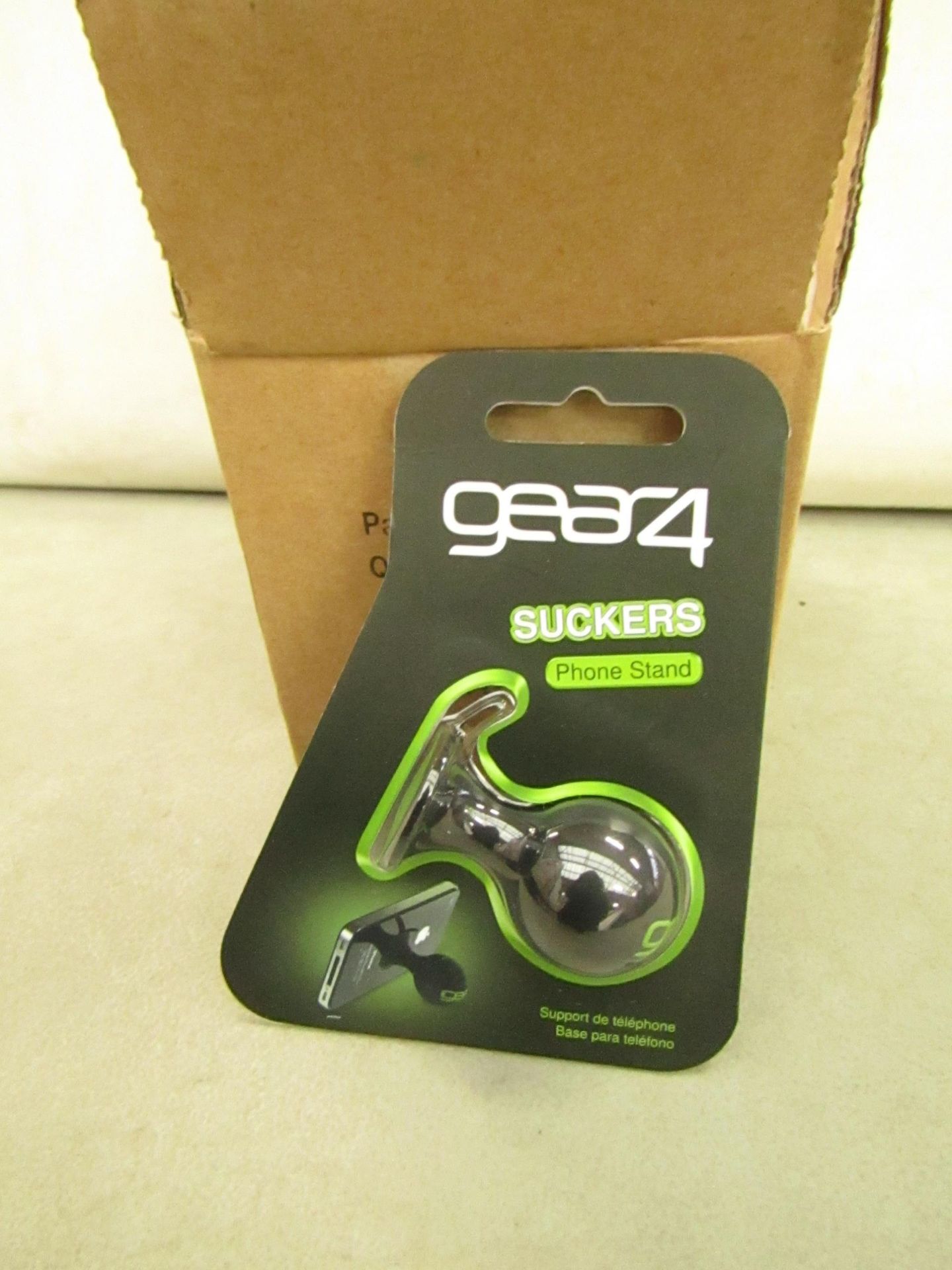 Box of 5 Gear4 Suckers Phone Stands. New & Packaged