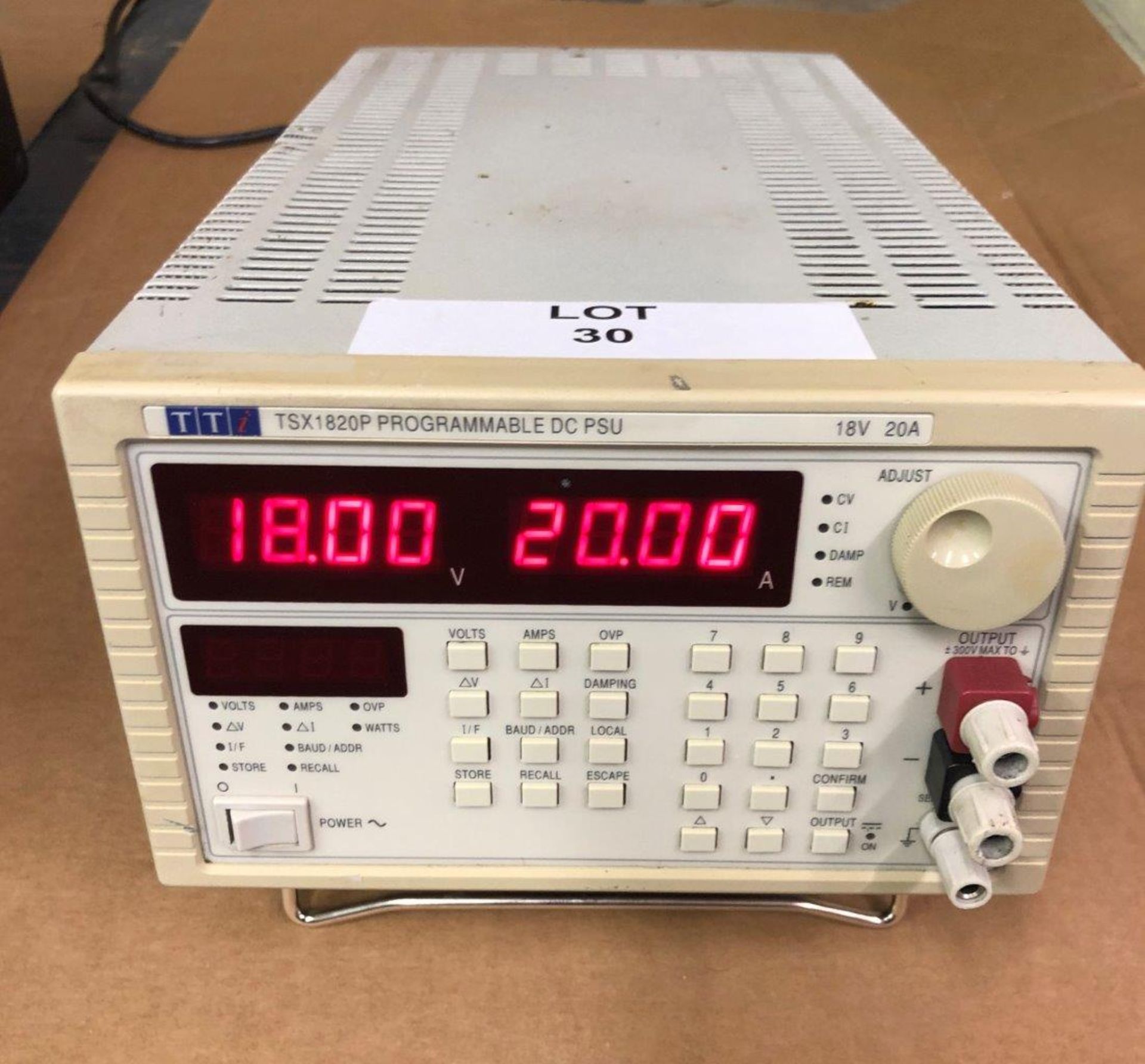 TTI 1820P Programmable DC Adjustable Laboratory / BenchPower Supply 18V 20A, RS232 GPIB