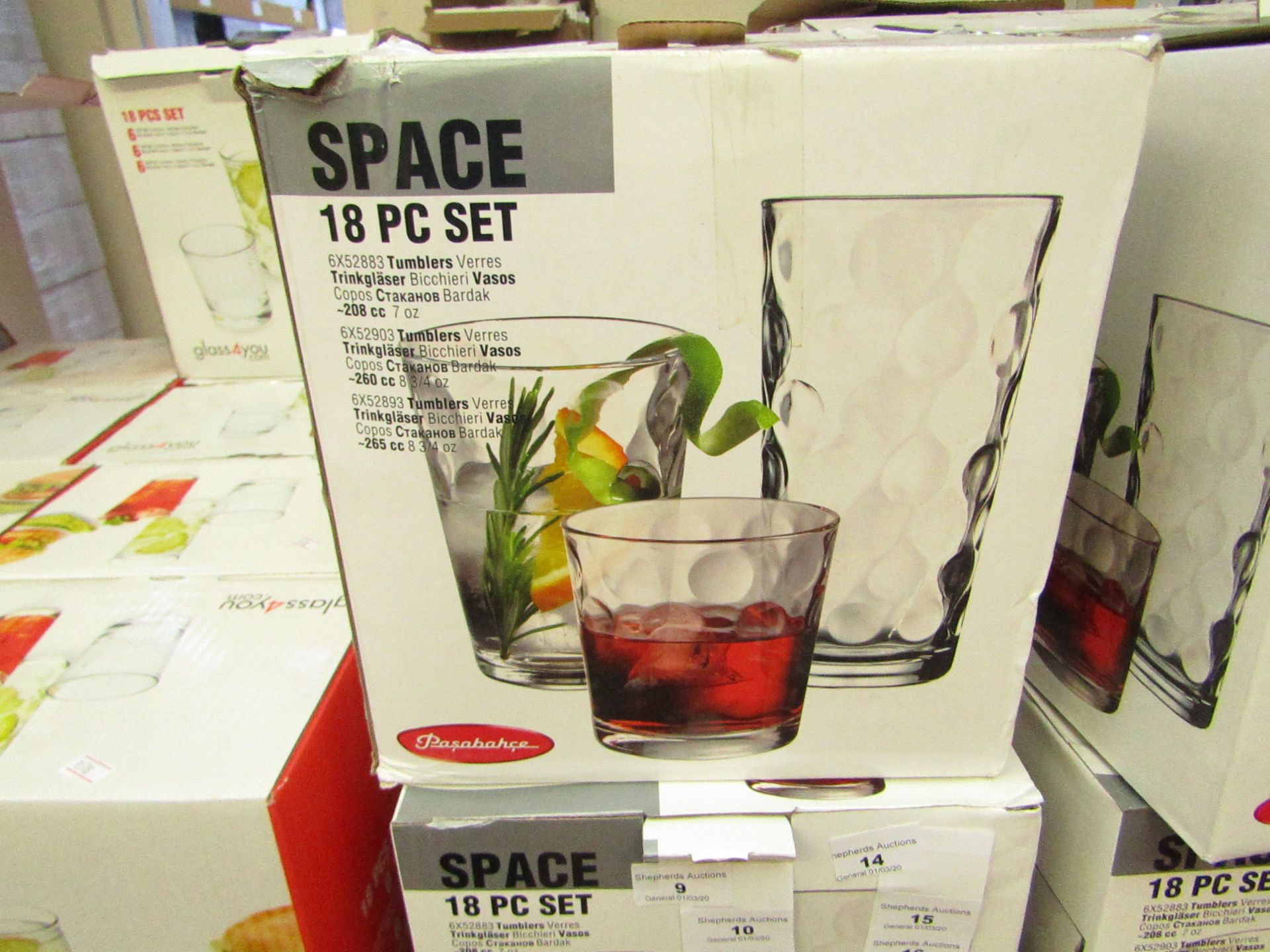 Space 18 Piece Tumbler Set. Boxed