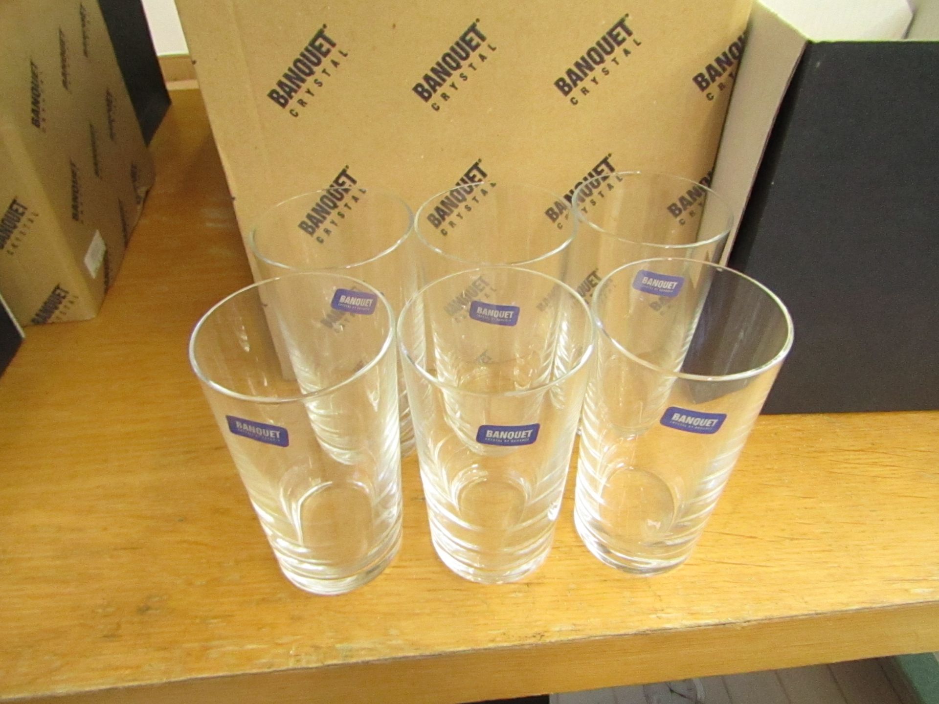 Set of 6 Banquet Tumblers. Unused & Boxed