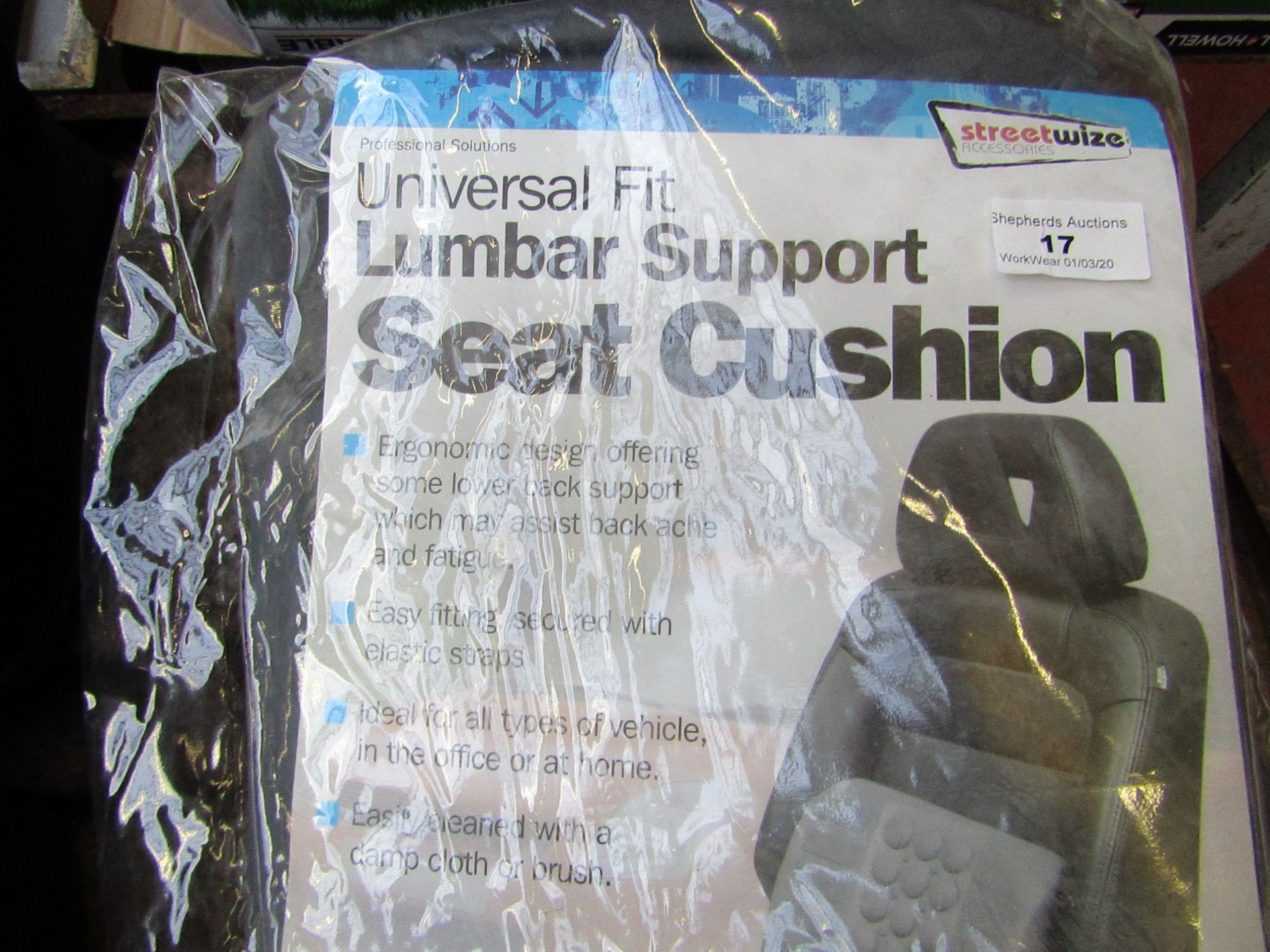 Streetwize - Lumbar Support Seat Cushion - Packaged.