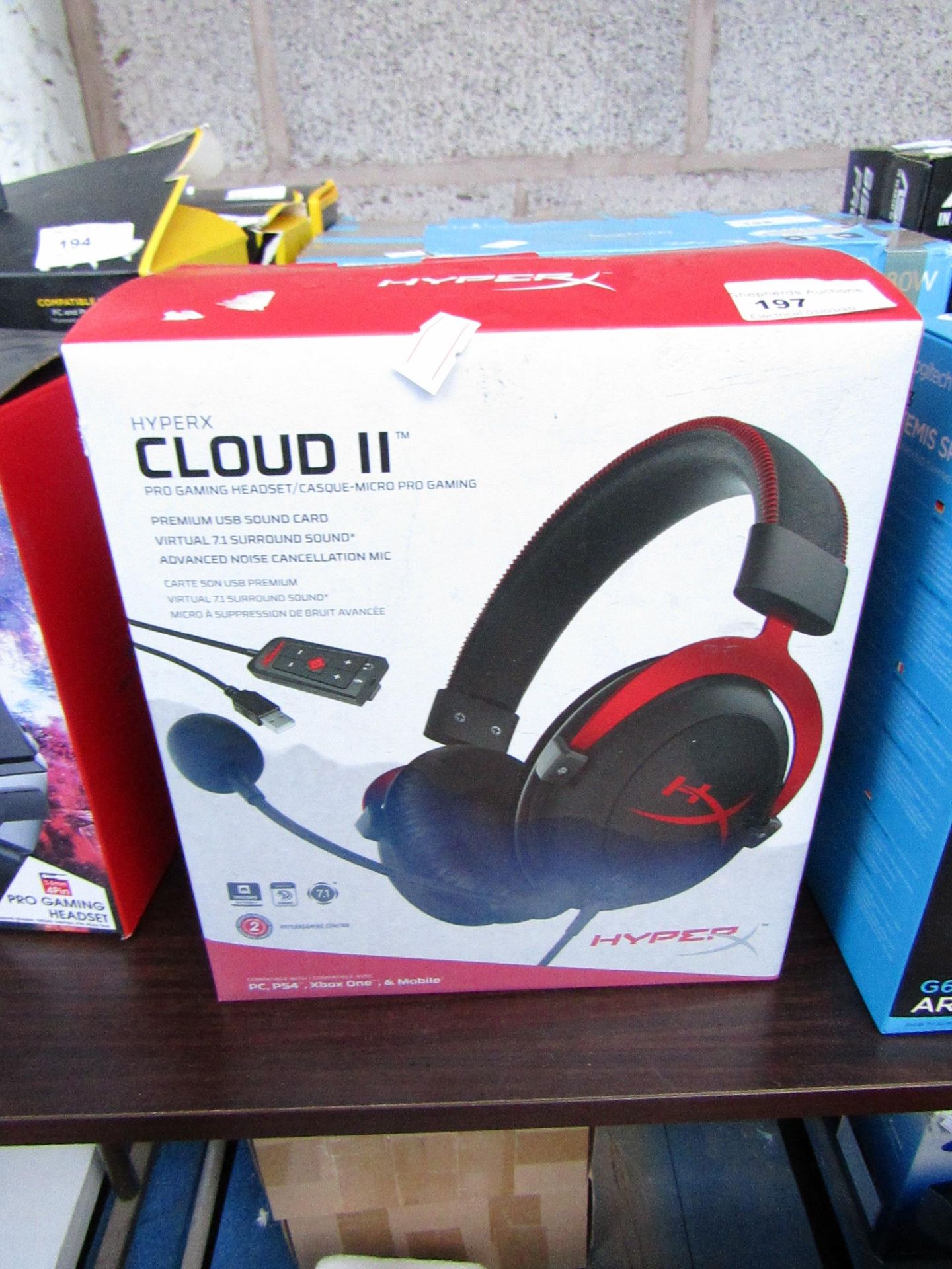 Hyper X Cloud 2 gaing headphones, untested and boxed.