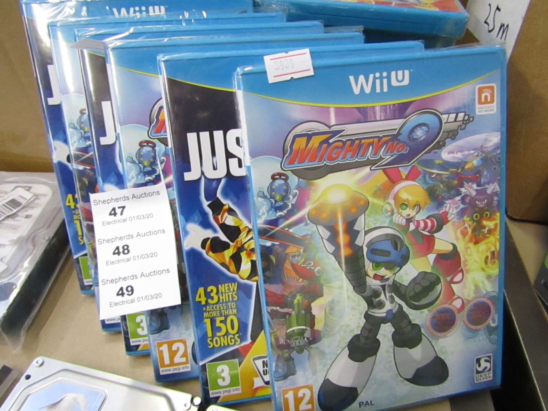 2x Wii U games being; Mighty No 9 with Just Dance 2016, new.