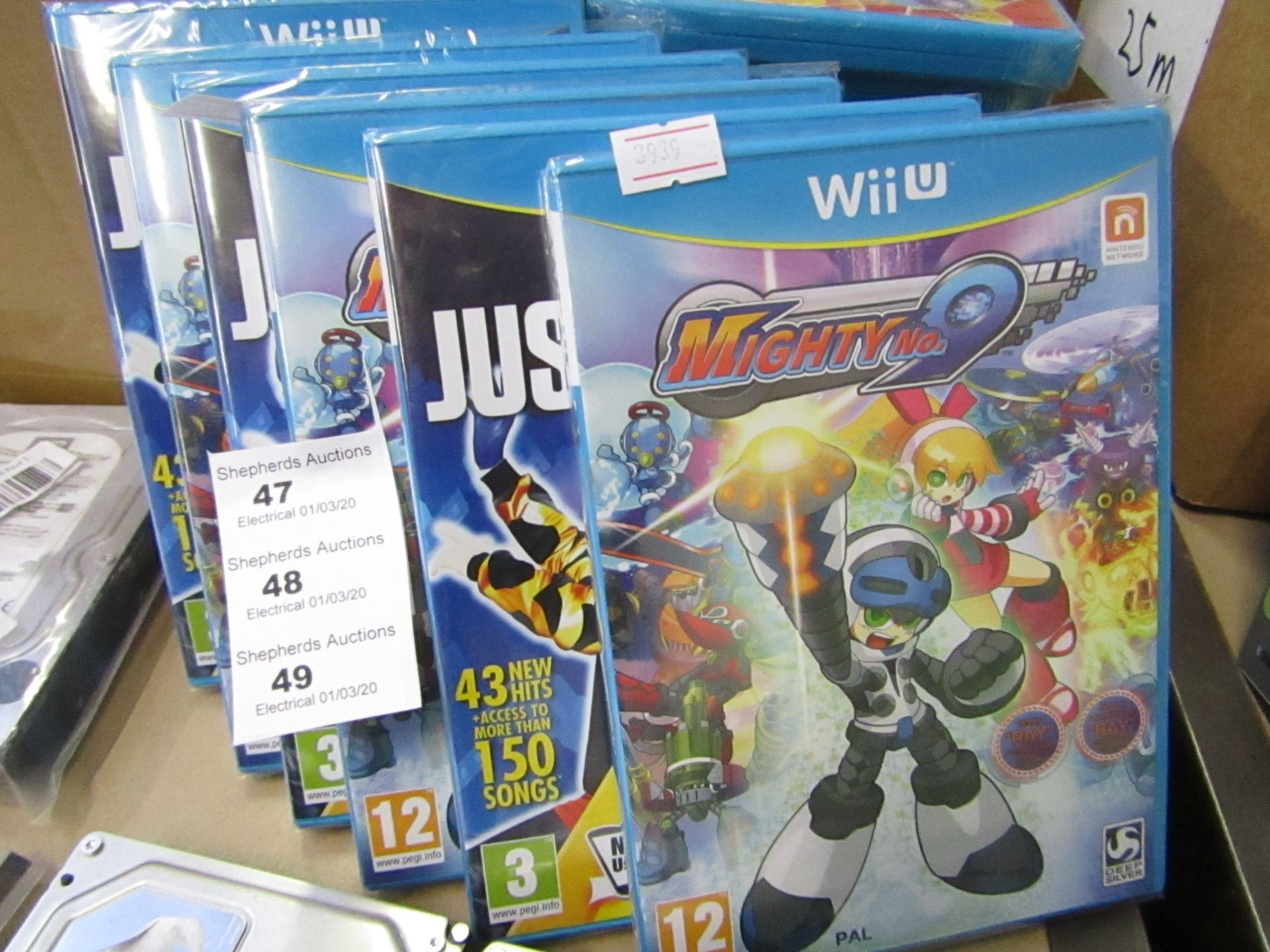 2x Wii U games being; Mighty No 9 with Just Dance 2016, new.