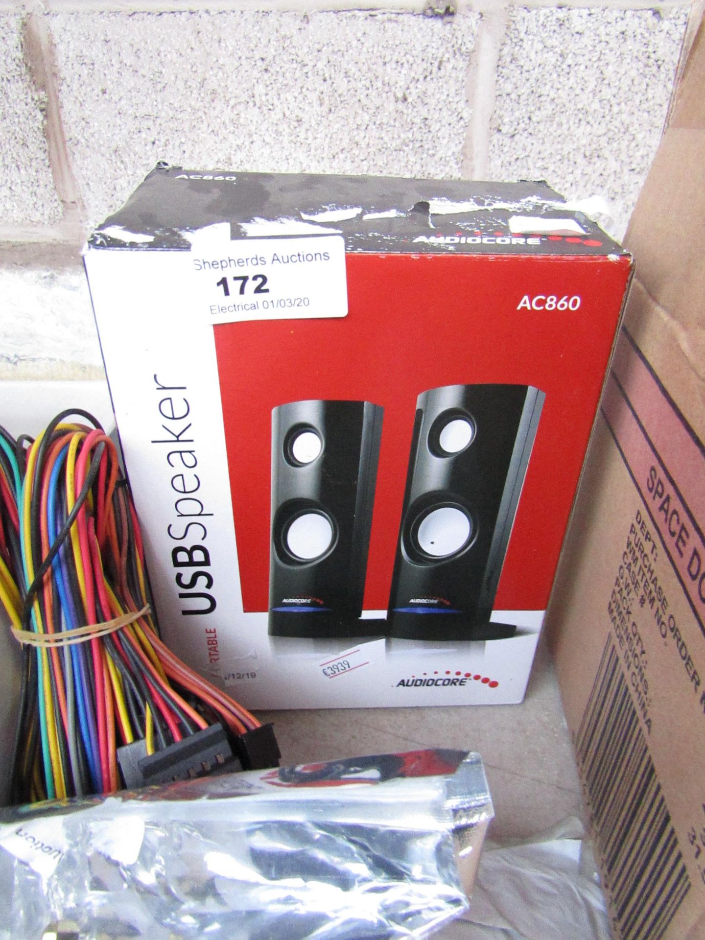 Audiocore USB speakers, untested and boxed.