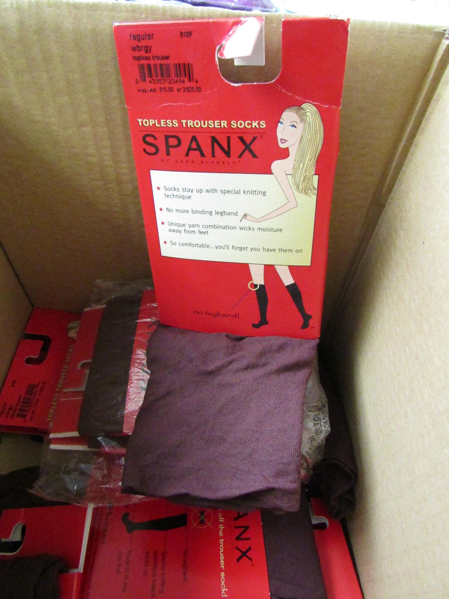 3 x Spanx by Sara Blackely Topless Trouser Socks Wine/ Burgundy one size RRP £5 each on ebay new &