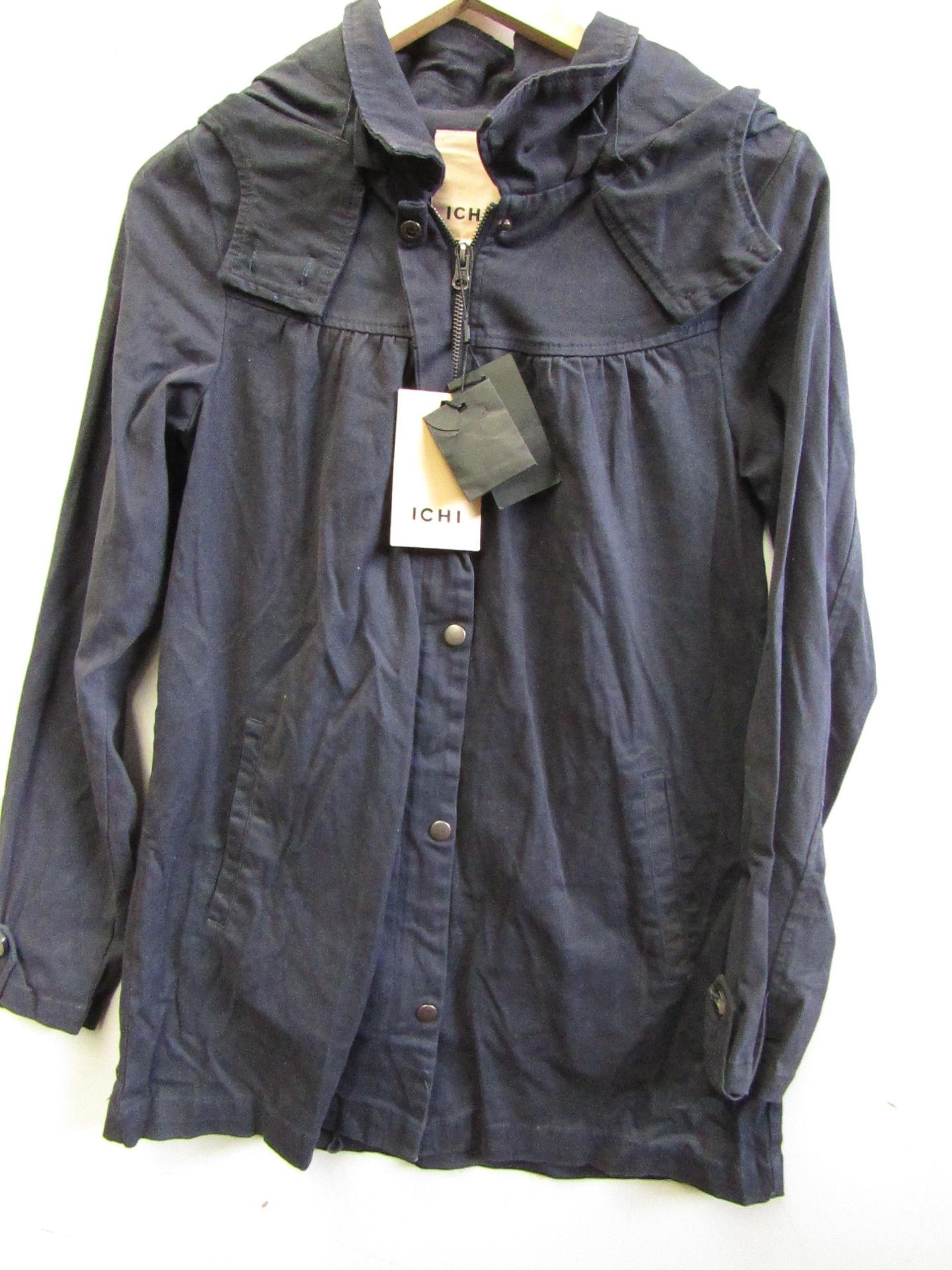 Ichi Ladies Navy Hooded Jacket szie 6 RRP £69.99 new with tag