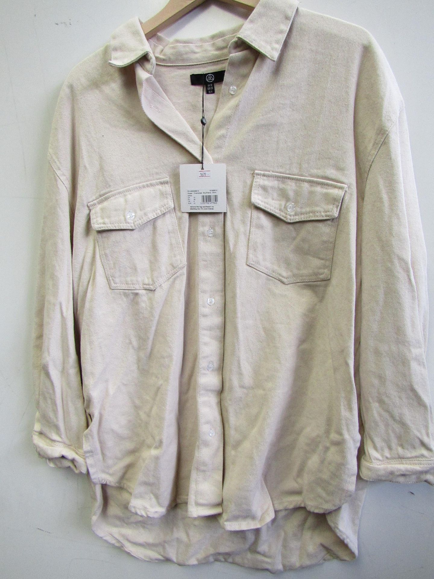 Misguided Super Oversized Boyfriend Shirt size 10 new with tag