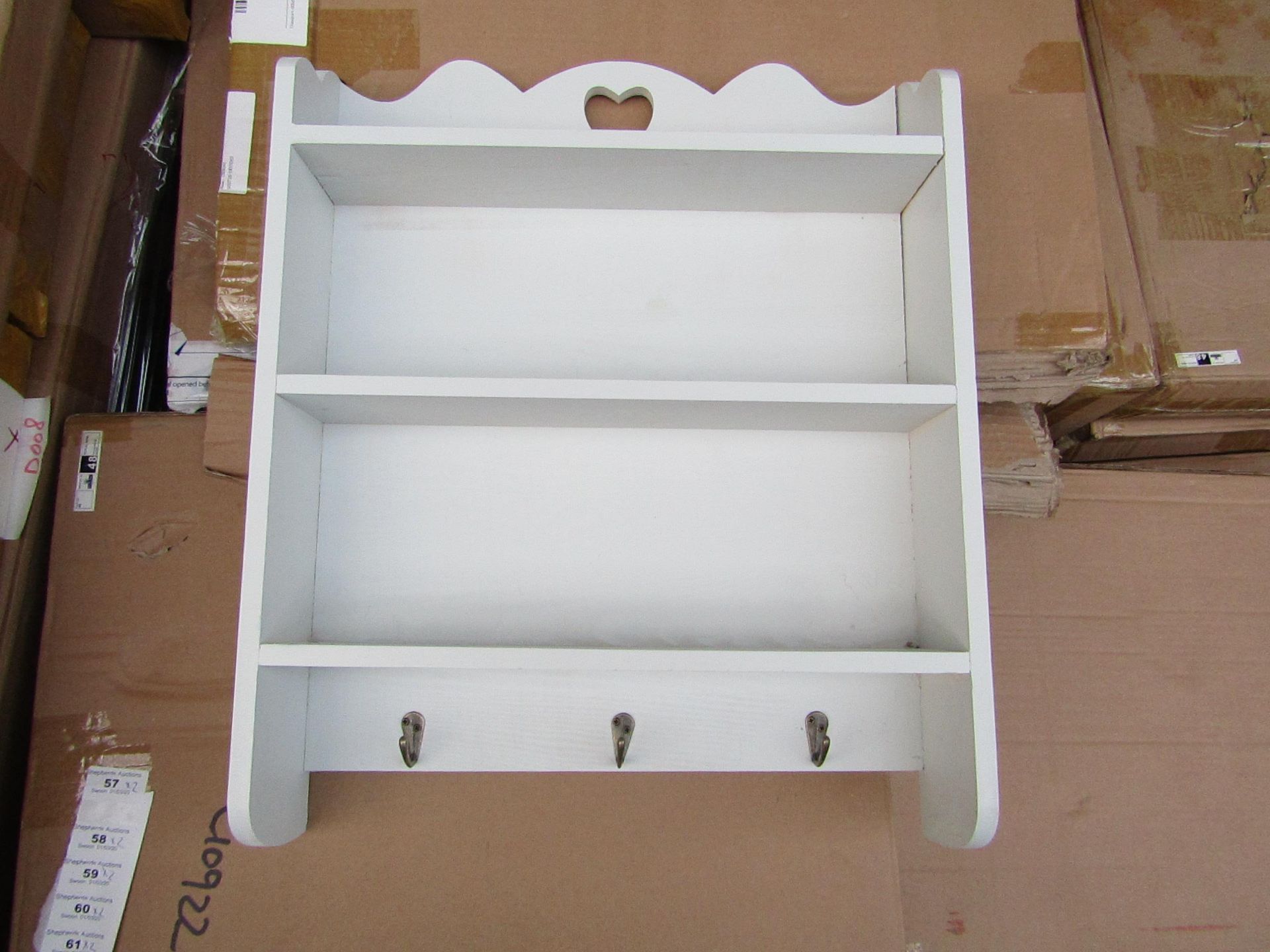 2 x Wall Shelf units with Hooks new & boxed