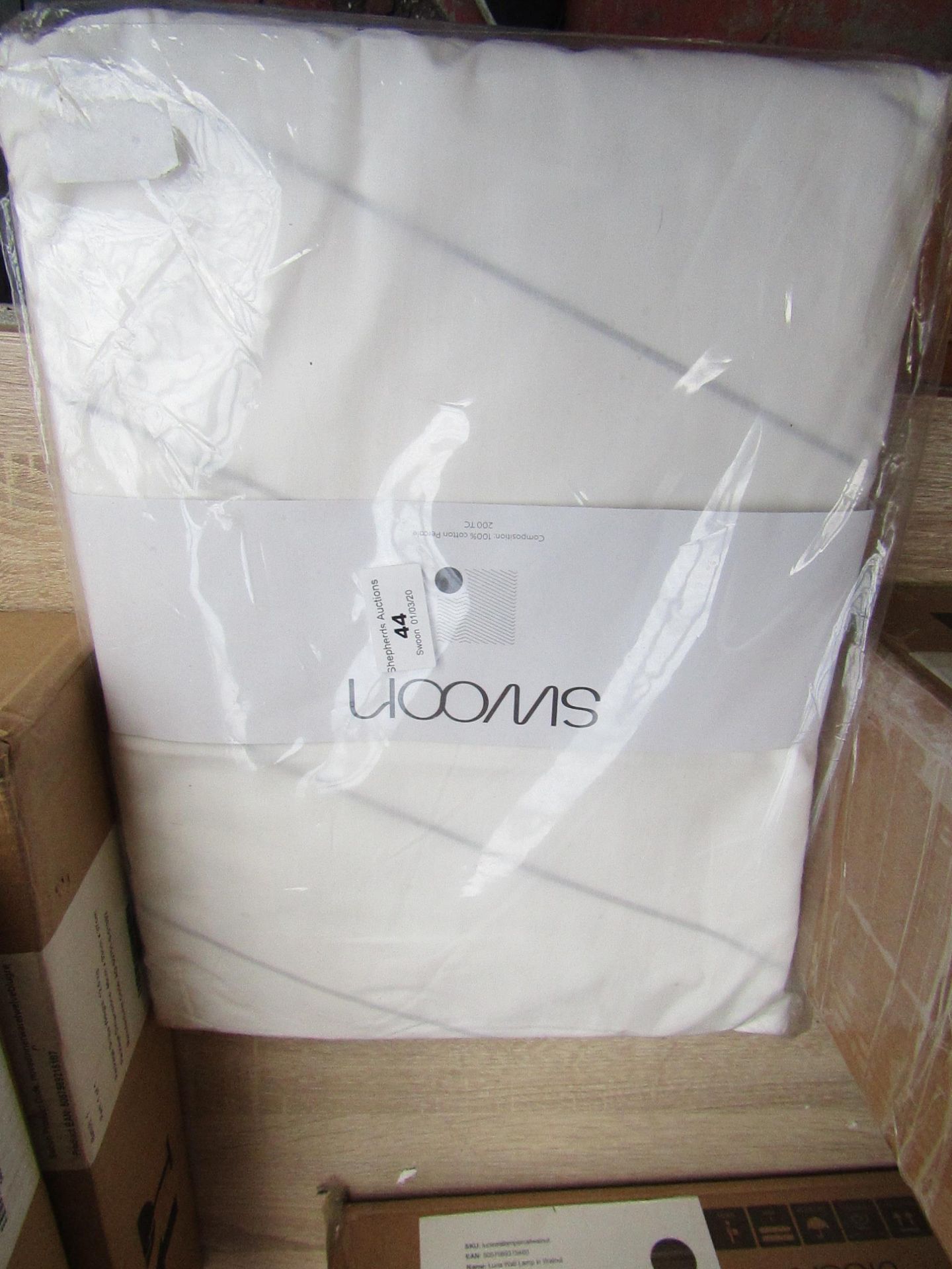 | 1x | SWOON WILES WHITE & GREY DOUBLE DUVET SET 200CM X 200CM 100% COTTON | PACKAGED | SKU - | RRP