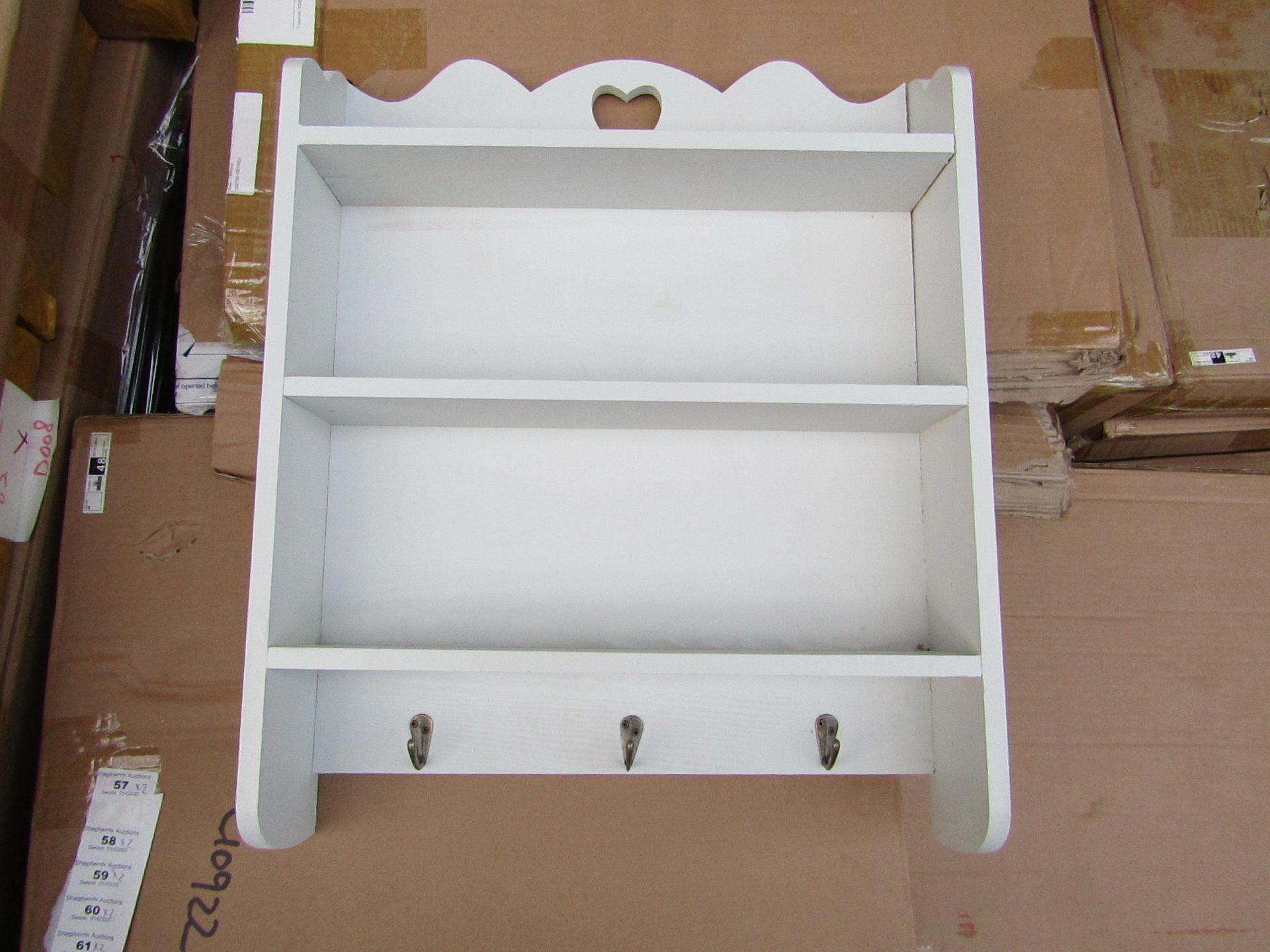 2 x Wall Shelf units with Hooks new & boxed