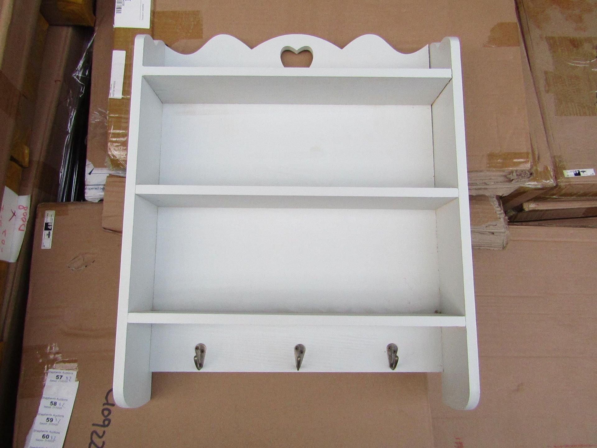 2 x Wall Shelf units with Hooks new & boxed