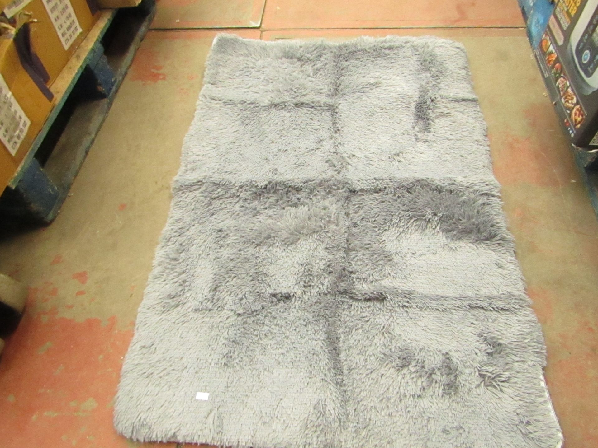 Grey Foam Backed Rug/Mat. 120cm x 80cm. New