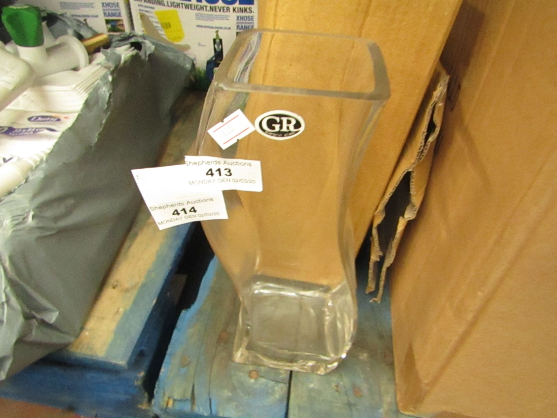 2x GR - Glass Vases - Boxed.