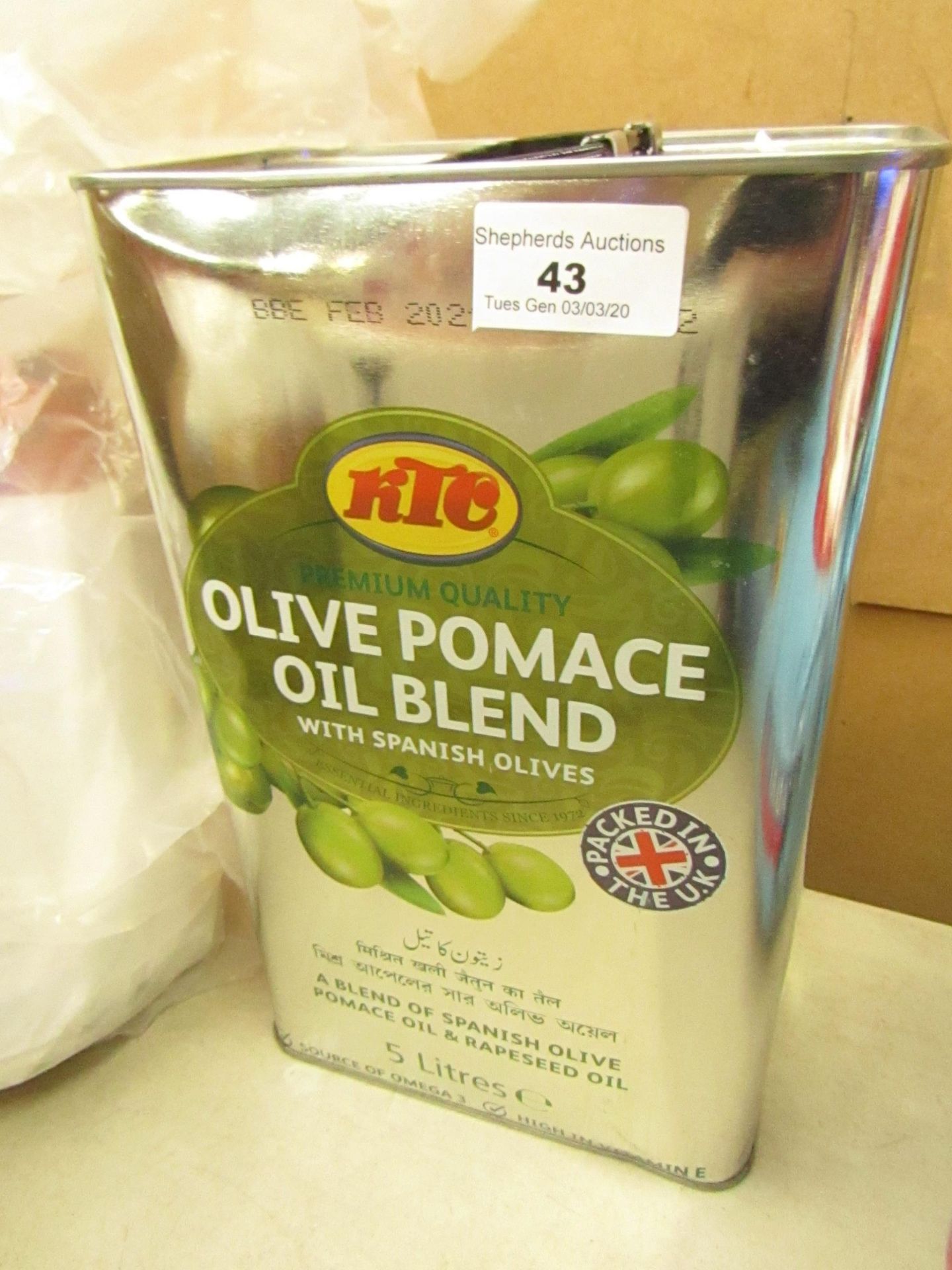 KTC - Olive Pomace oil Blend 5L - BB FEB 2021.