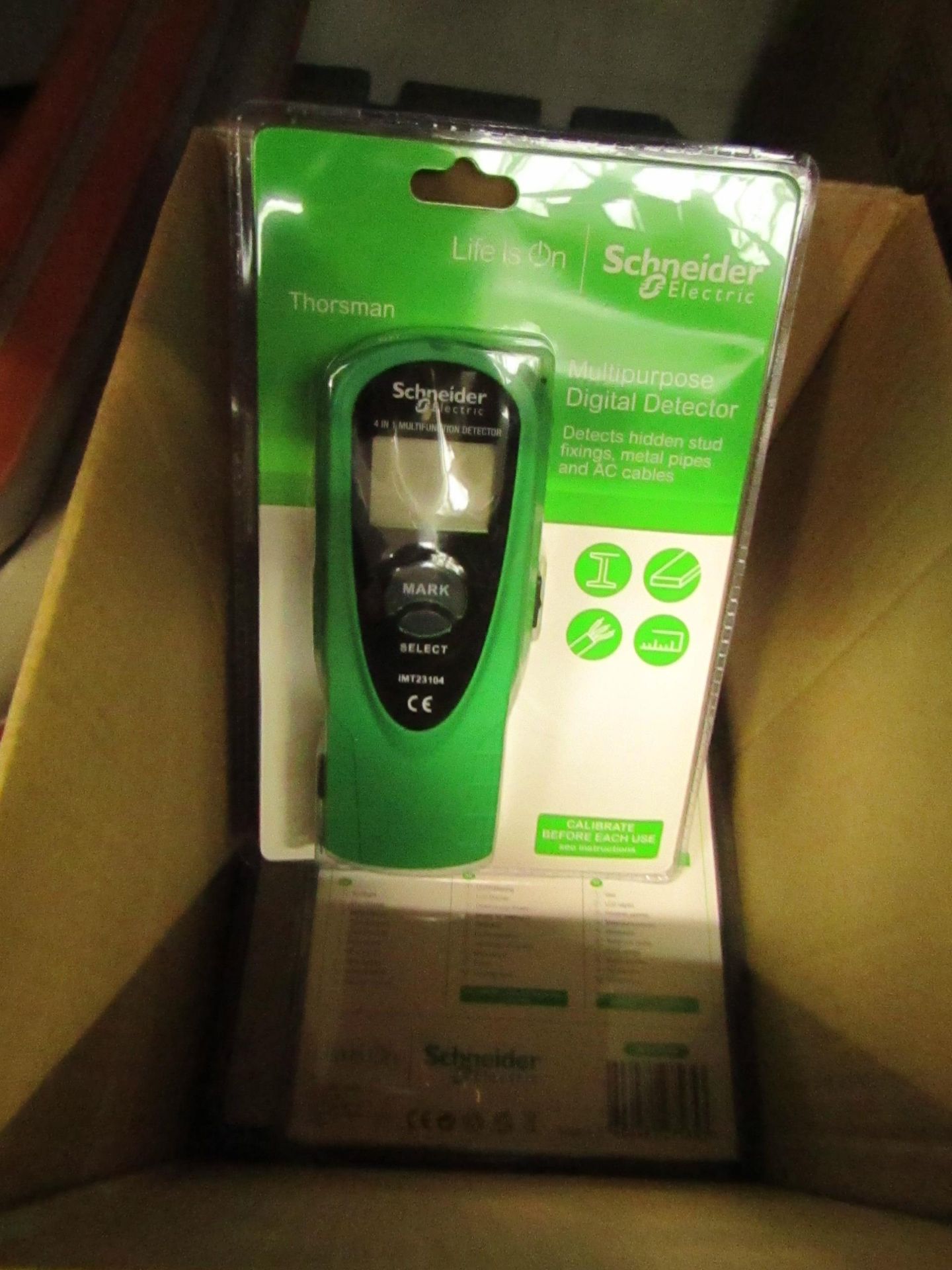 Schneider Electric multi-purpose digital detector, new and packaged.