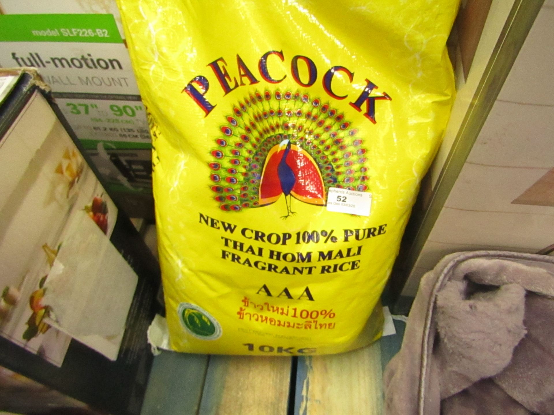 Peacock - AAA RICE 10KG - Packaged.