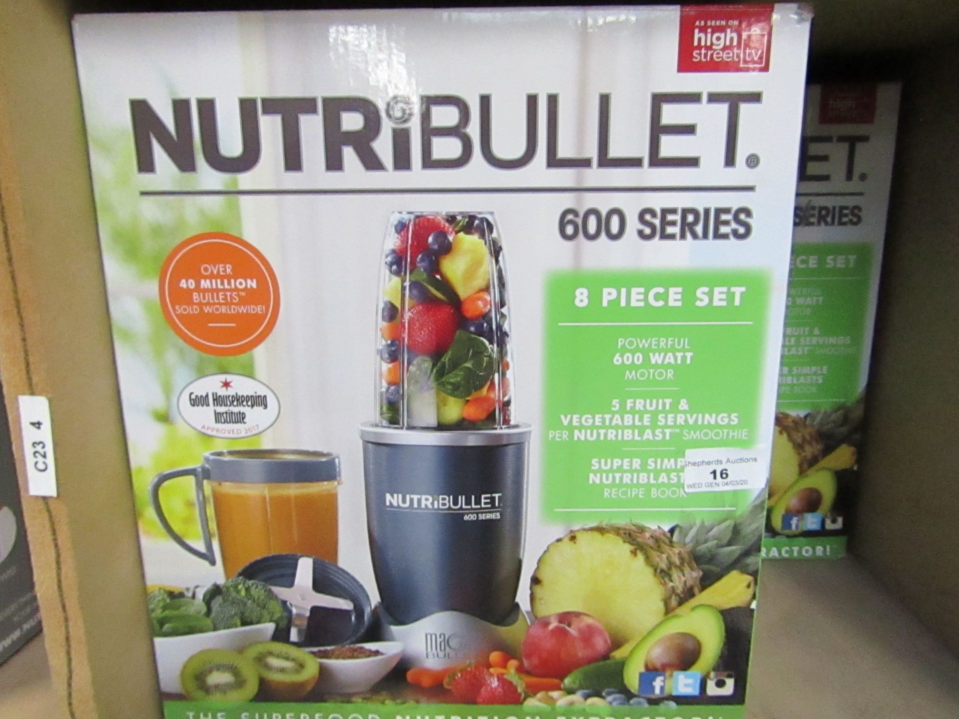 | 1X | NUTRIBULLET 600 SERIES | UNCHECKED AND BOXED | NO ONLINE RE-SALE | SKU C5060191467346 |