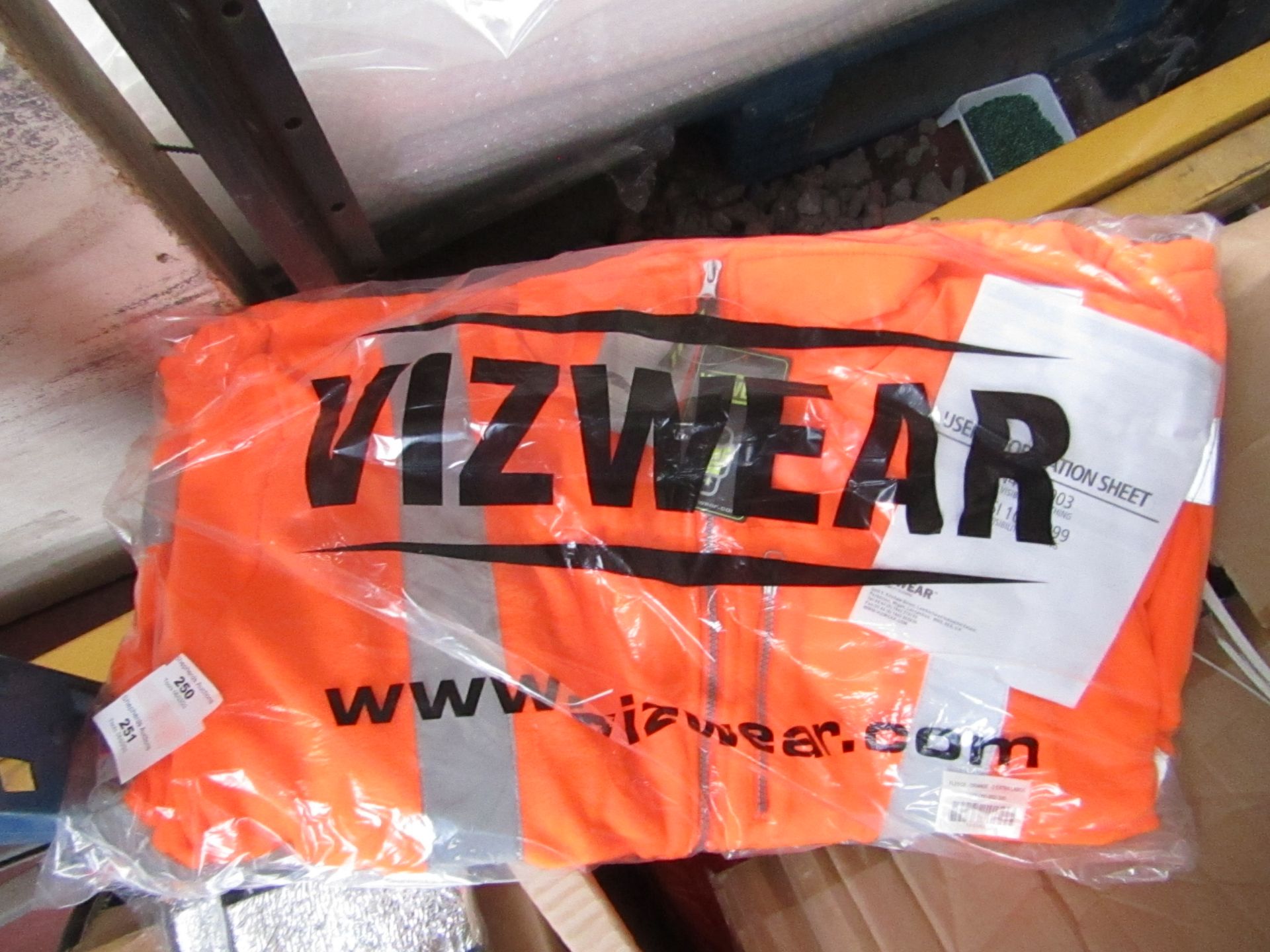 Vizwear orange fleece, size 3XL, new and packaged.