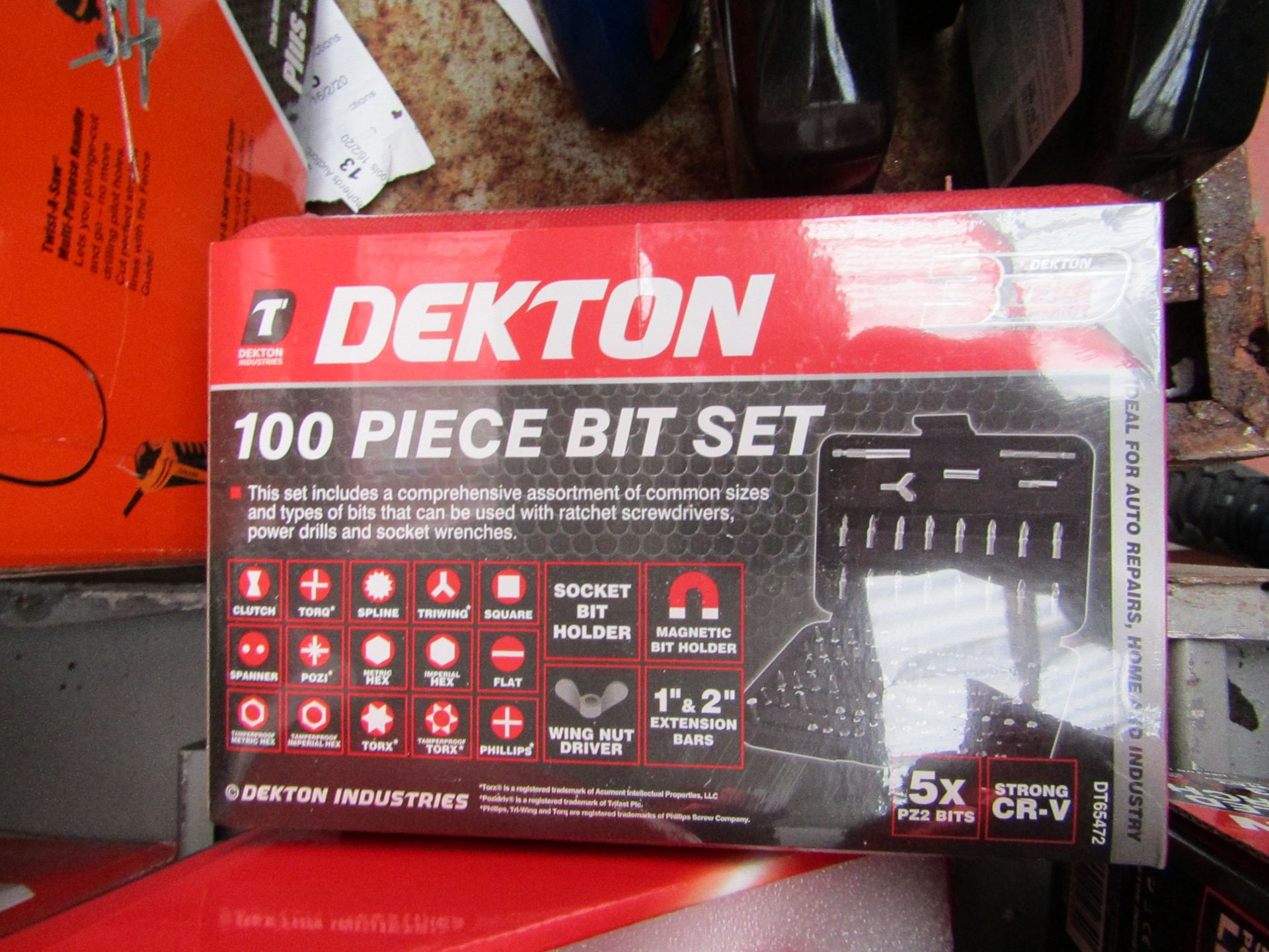 Dekton 100 piece Bit set, new and still sealed