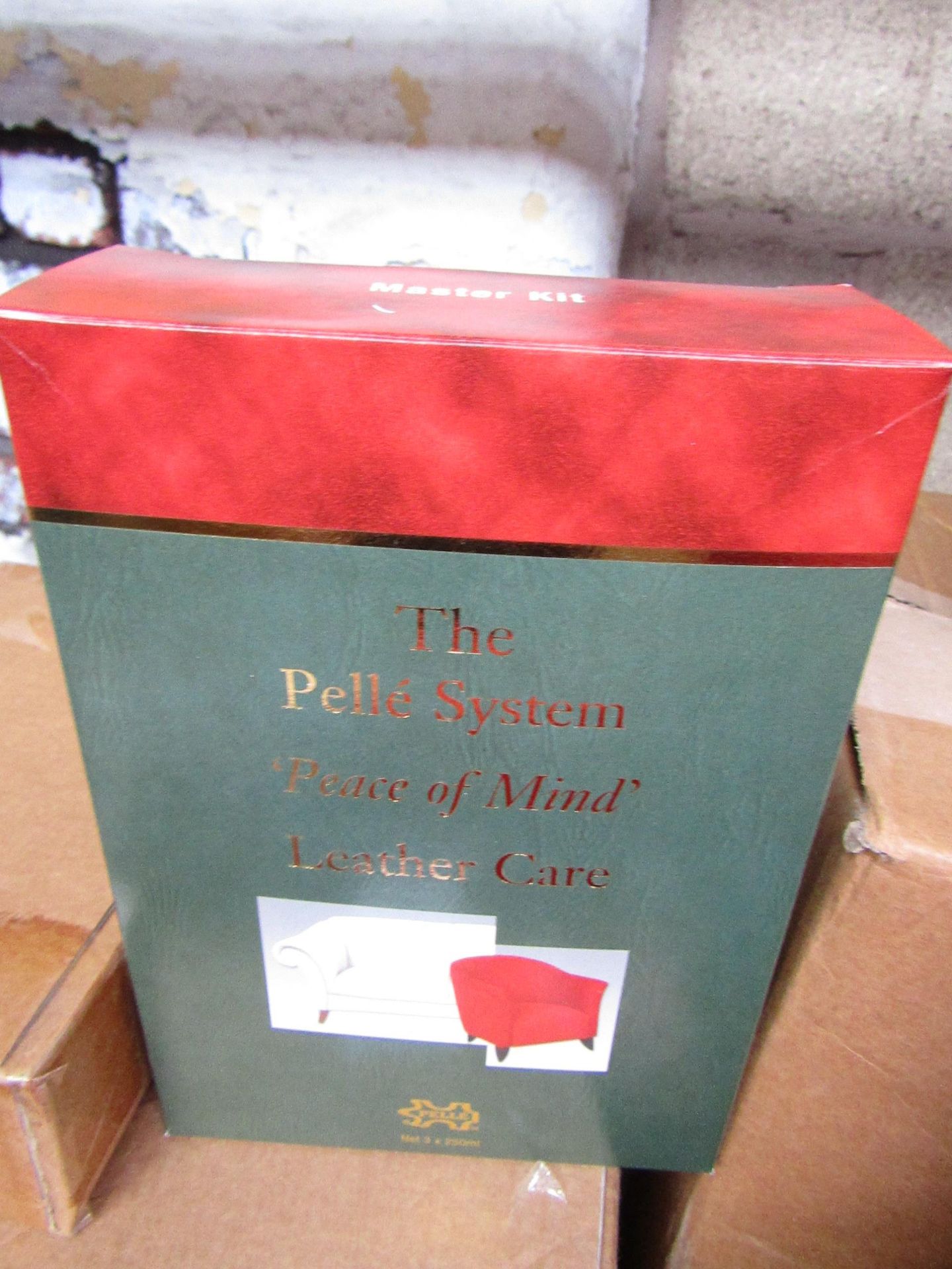 The Pellé System leather care kit, new and boxed, ideal for renovating leather car seats.