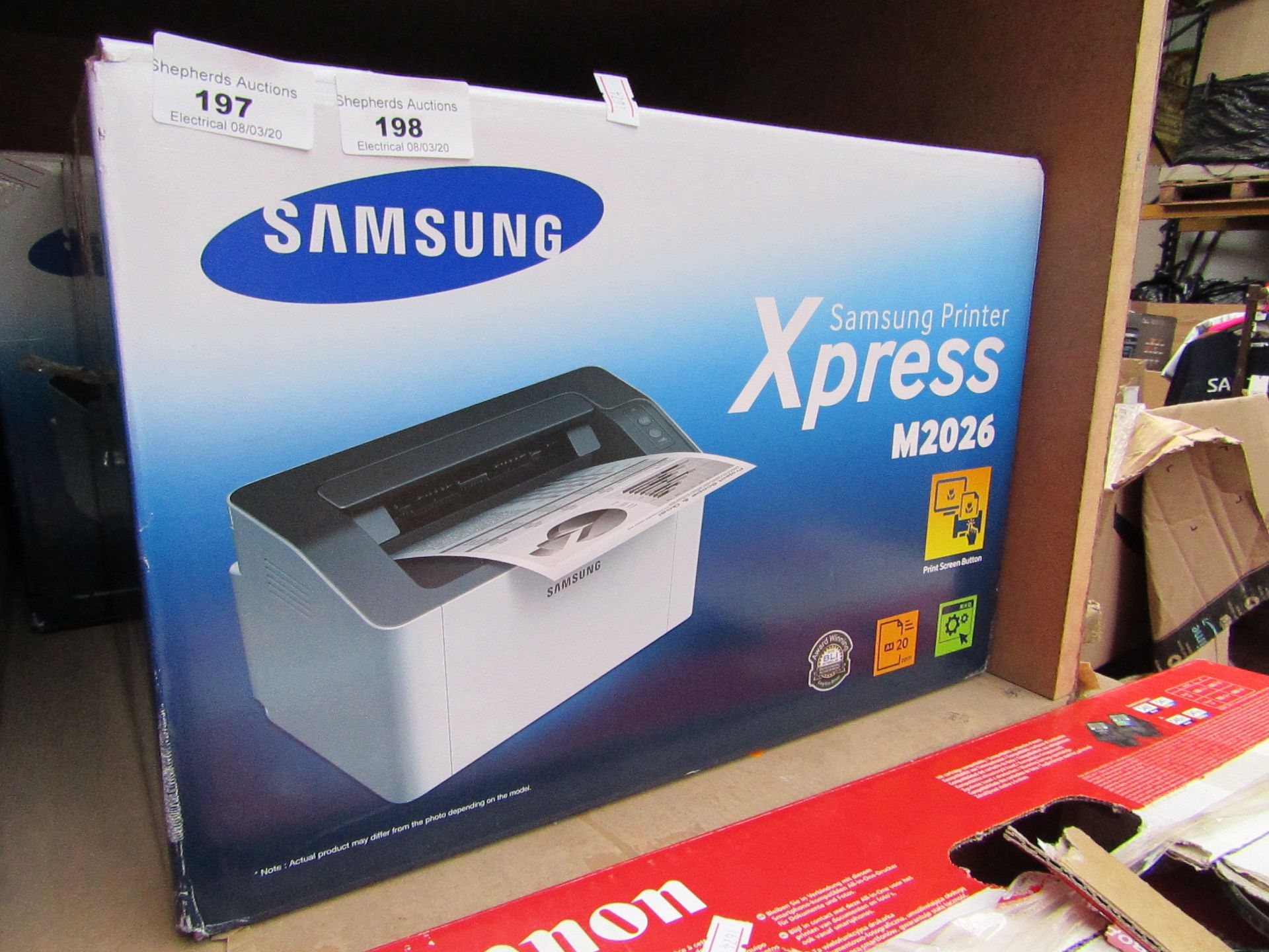 Samsung Xpress M2026 printer, untested and boxed. RRP £83.00