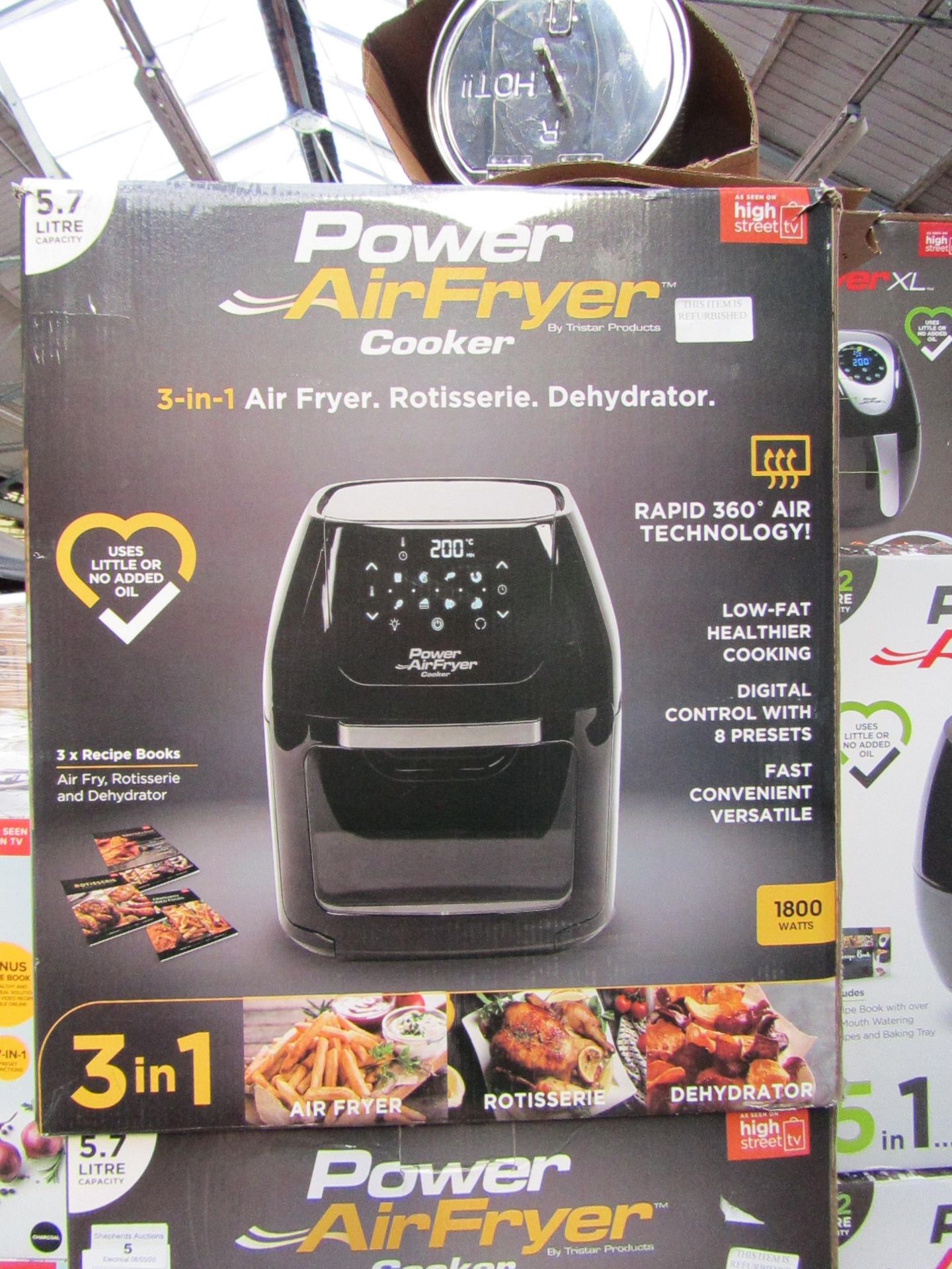 | 1x | POWER AIR FRYER COOKER 5.7L | REFURBISHED AND BOXED | NO ONLINE RE-SALE | SKU C5060541510937