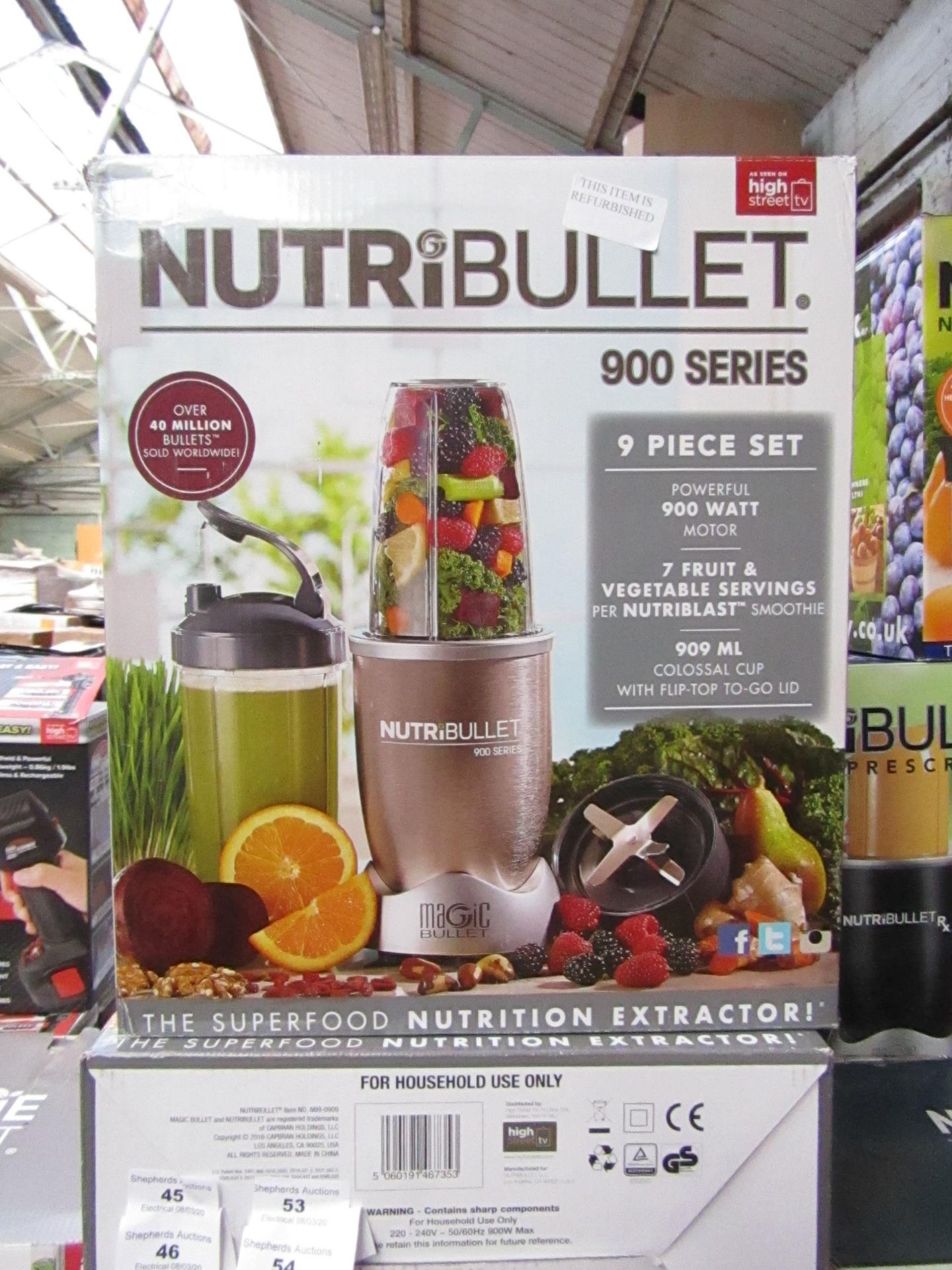 | 1x | NUTRIBULLET 900 SERIES | REFURBISHED AND BOXED | NO ONLINE RE-SALE | SKU C5060191467353 | RRP