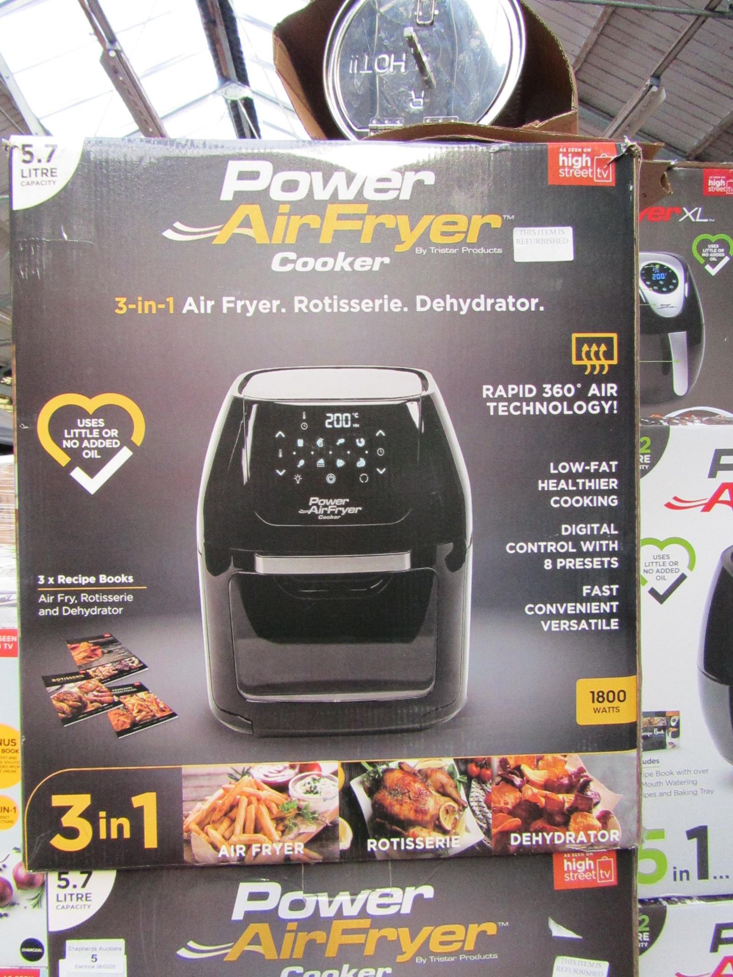 | 1x | POWER AIR FRYER COOKER 5.7L | REFURBISHED AND BOXED | NO ONLINE RE-SALE | SKU C5060541510937