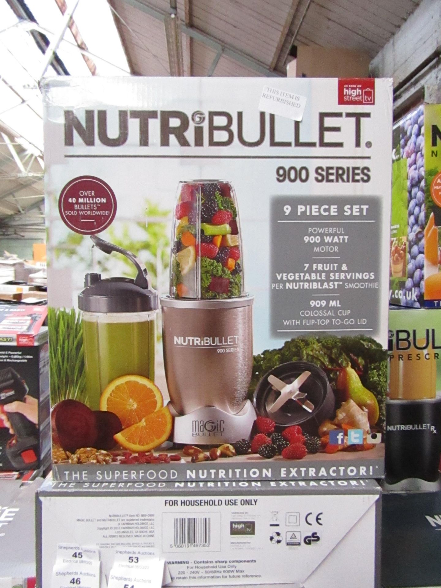 | 1x | NUTRIBULLET 900 SERIES | REFURBISHED AND BOXED | NO ONLINE RE-SALE | SKU C5060191467353 | RRP