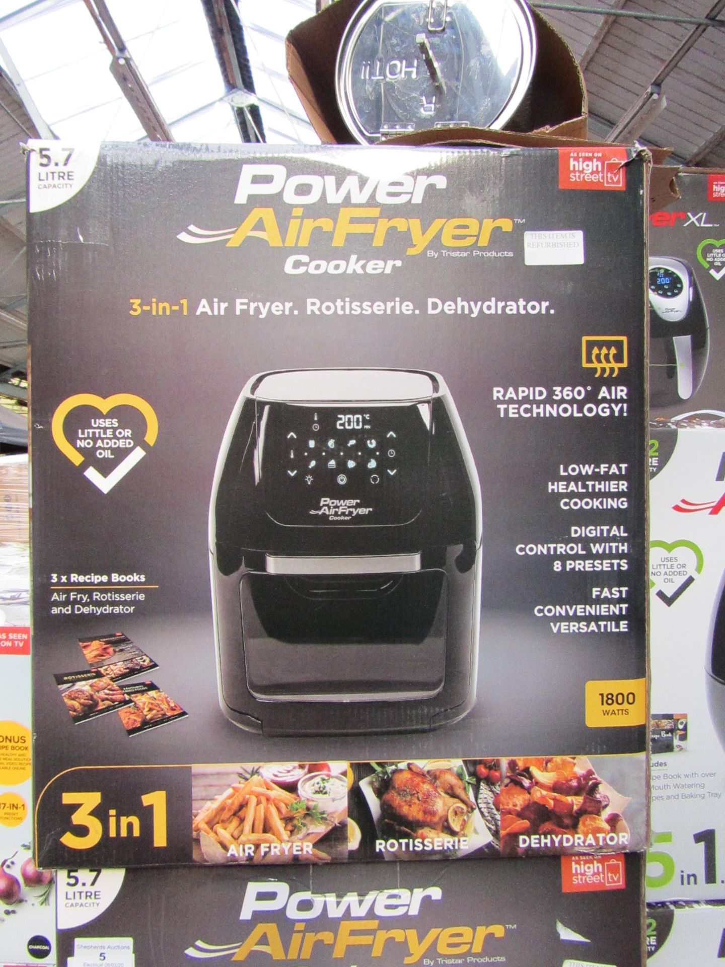 | 1x | POWER AIR FRYER COOKER 5.7L | REFURBISHED AND BOXED | NO ONLINE RE-SALE | SKU C5060541510937