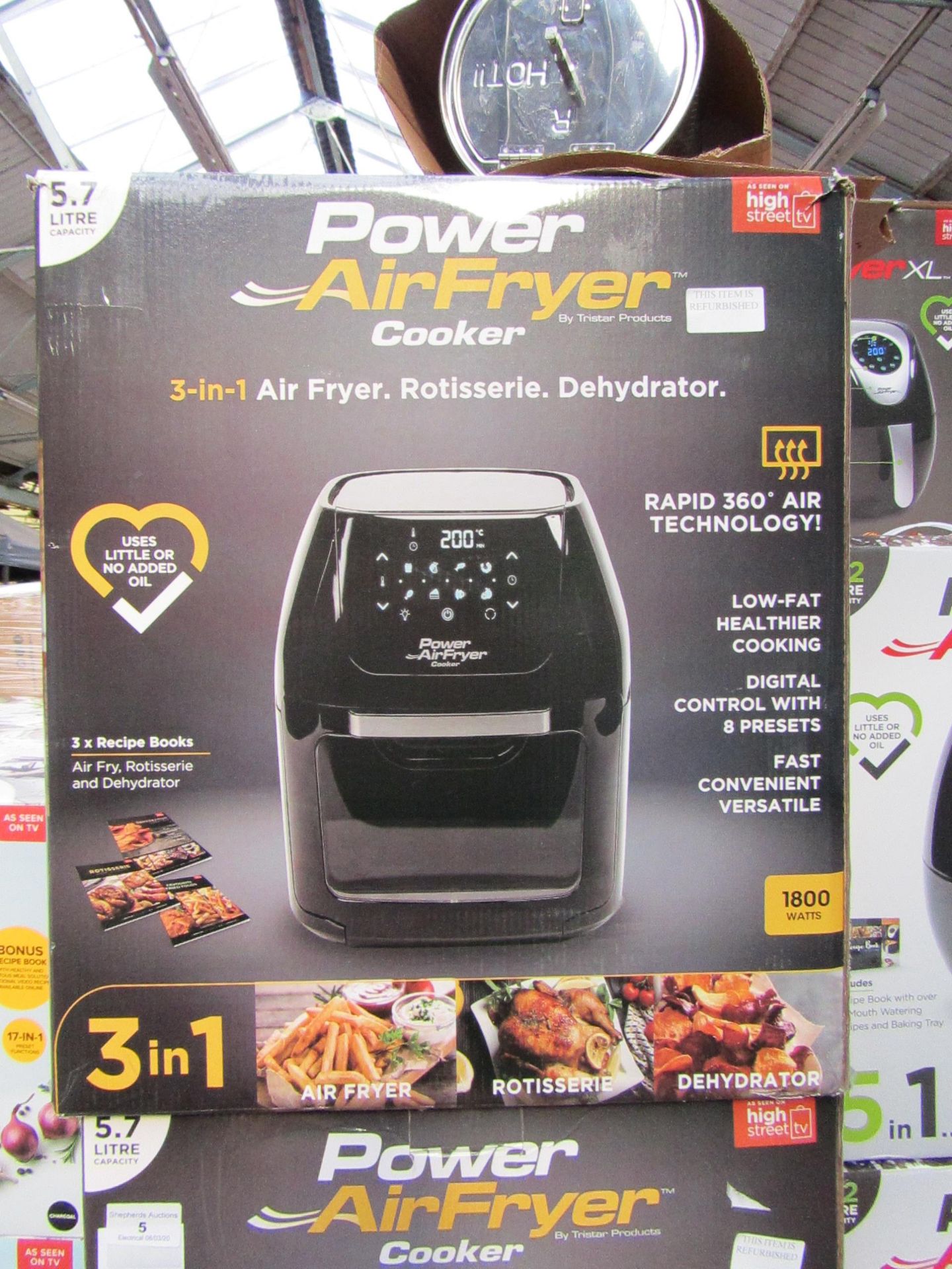 | 1x | POWER AIR FRYER COOKER 5.7L | REFURBISHED AND BOXED | NO ONLINE RE-SALE | SKU C5060541510937