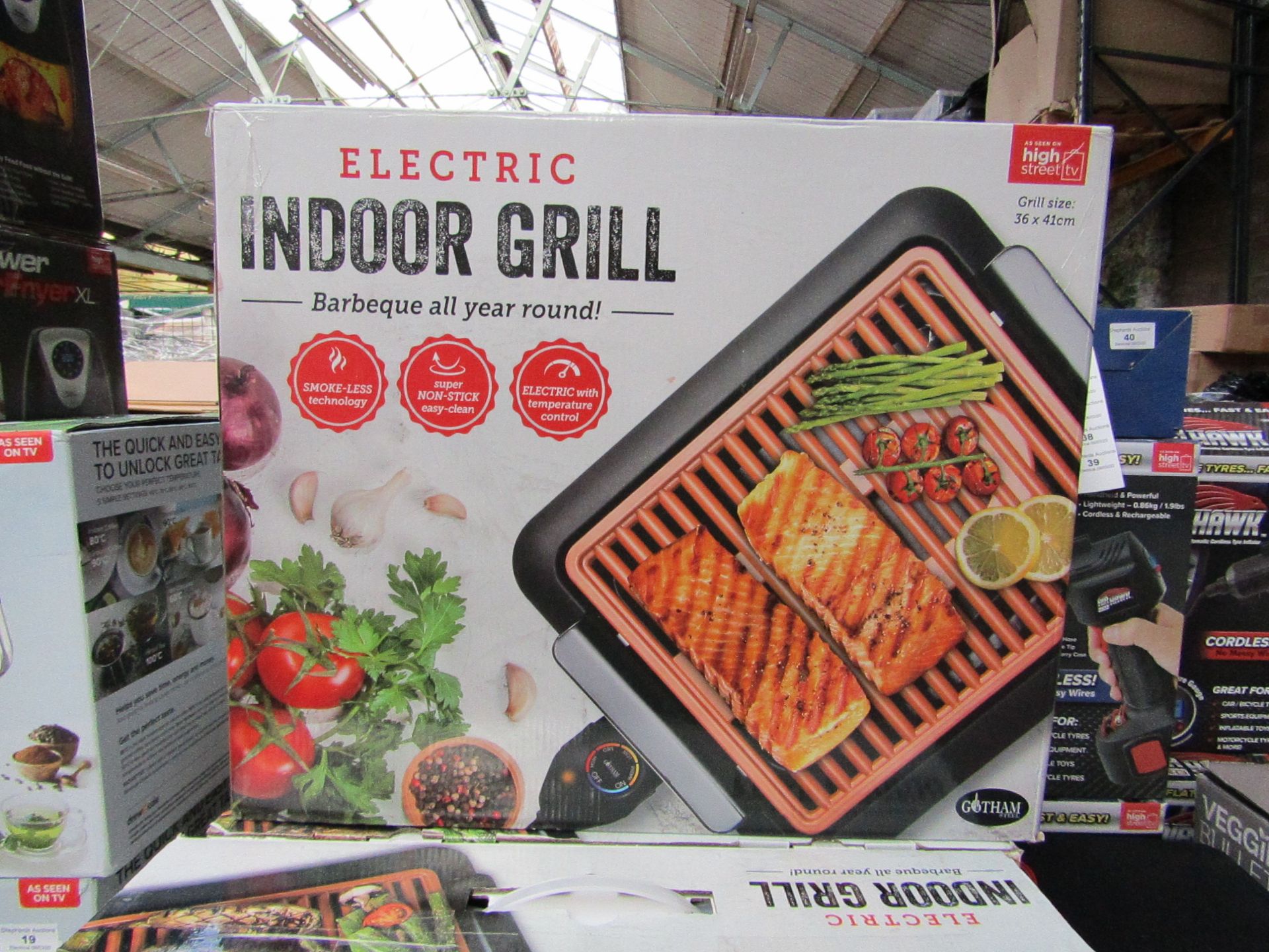 | 1x | ELECTRIC INDOOR GRILL | REFURBISHED AND BOXED | NO ONLINE RE-SALE | SKU C5060541512825 |