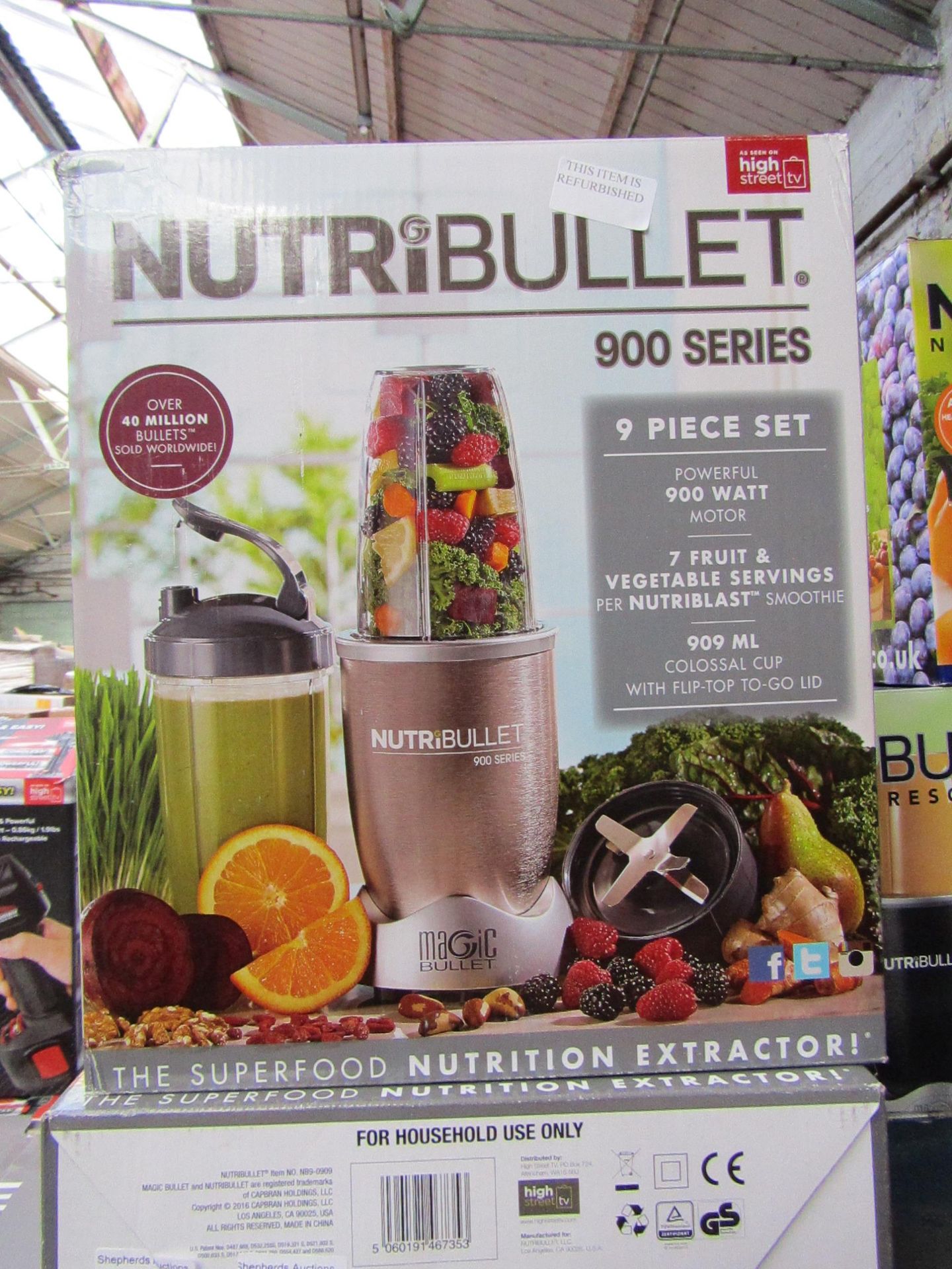 | 1x | NUTRIBULLET 900 SERIES | REFURBISHED AND BOXED | NO ONLINE RE-SALE | SKU C5060191467353 | RRP