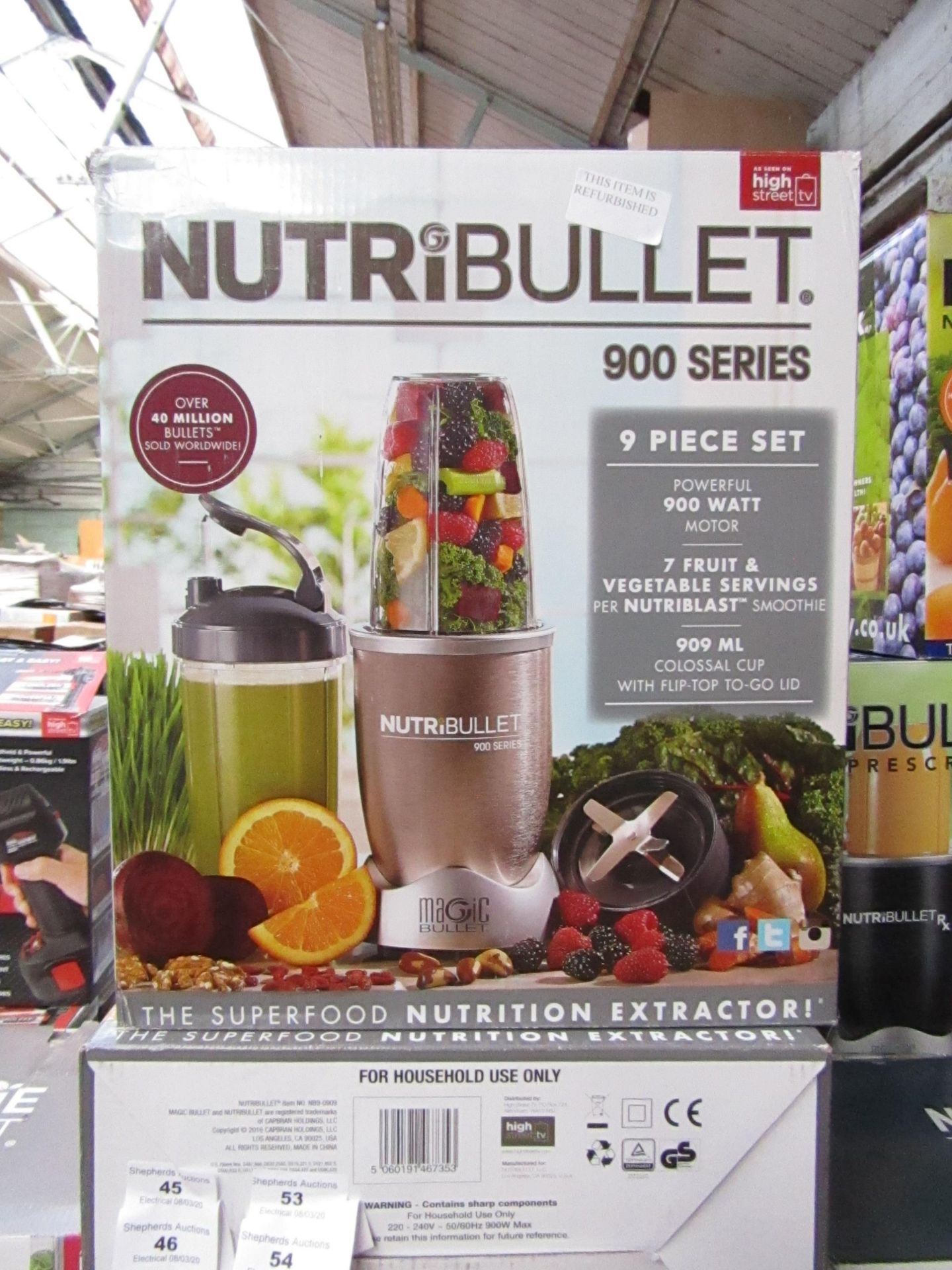 | 1x | NUTRIBULLET 900 SERIES | REFURBISHED AND BOXED | NO ONLINE RE-SALE | SKU C5060191467353 | RRP