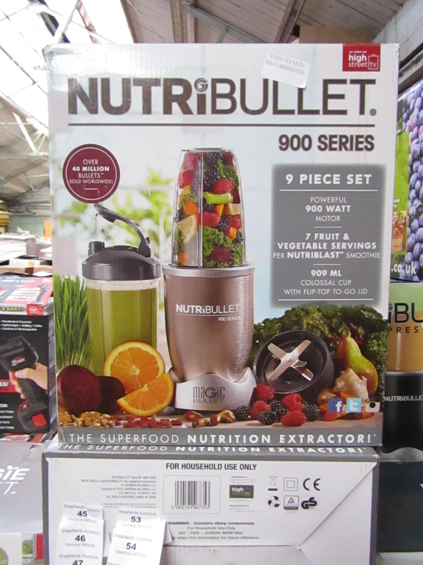 | 1x | NUTRIBULLET 900 SERIES | REFURBISHED AND BOXED | NO ONLINE RE-SALE | SKU C5060191467353 | RRP