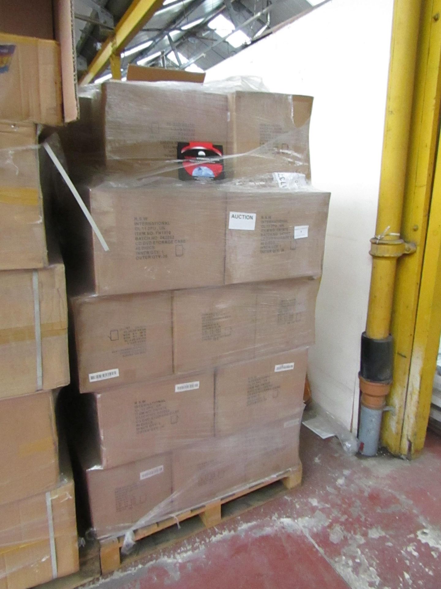 Pallet of 1180 CD/DVD storage cases, new, each case holds upto 40 CD's/DVD's