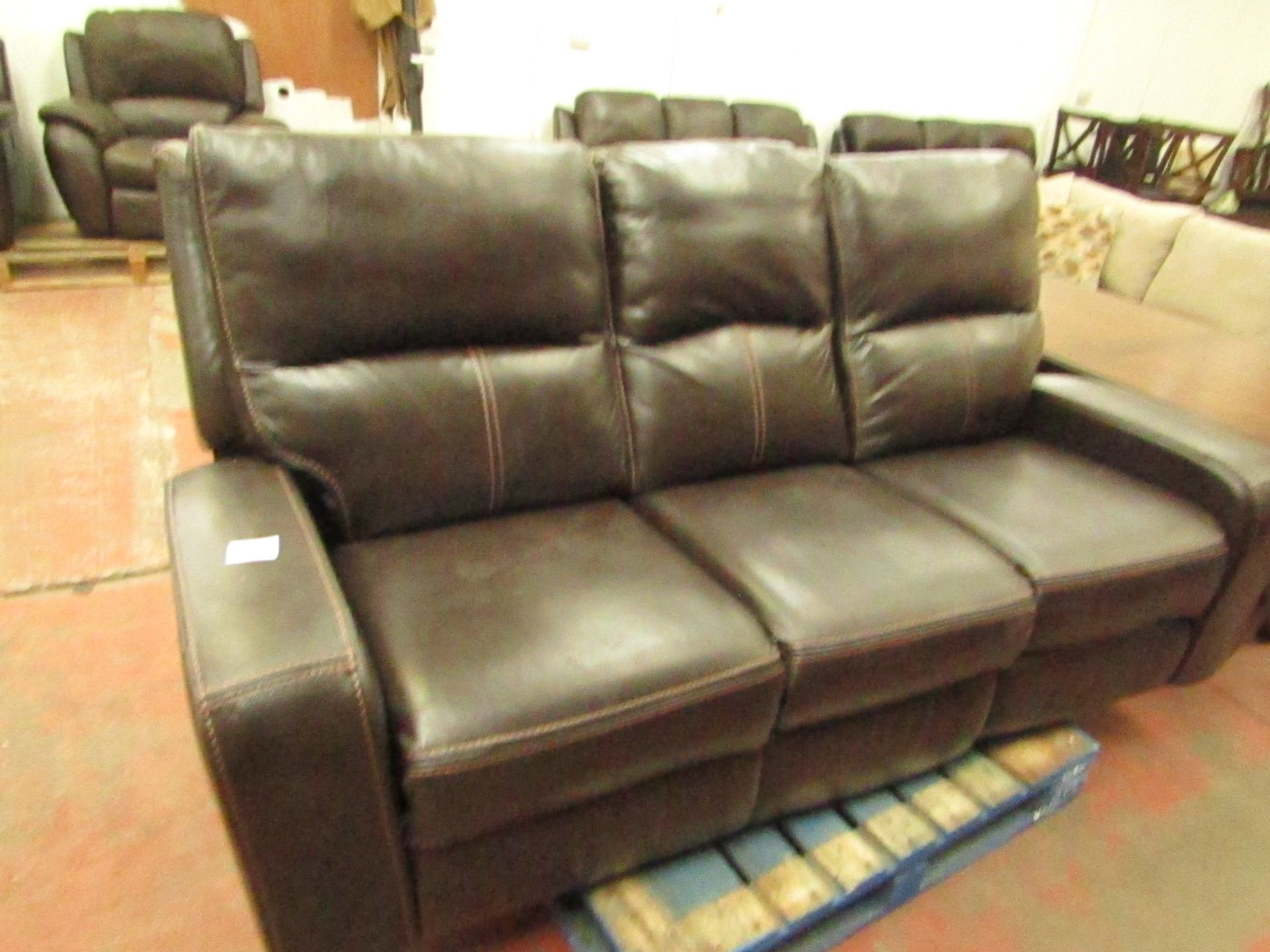 Leather eletric reclining sofa, unchecked