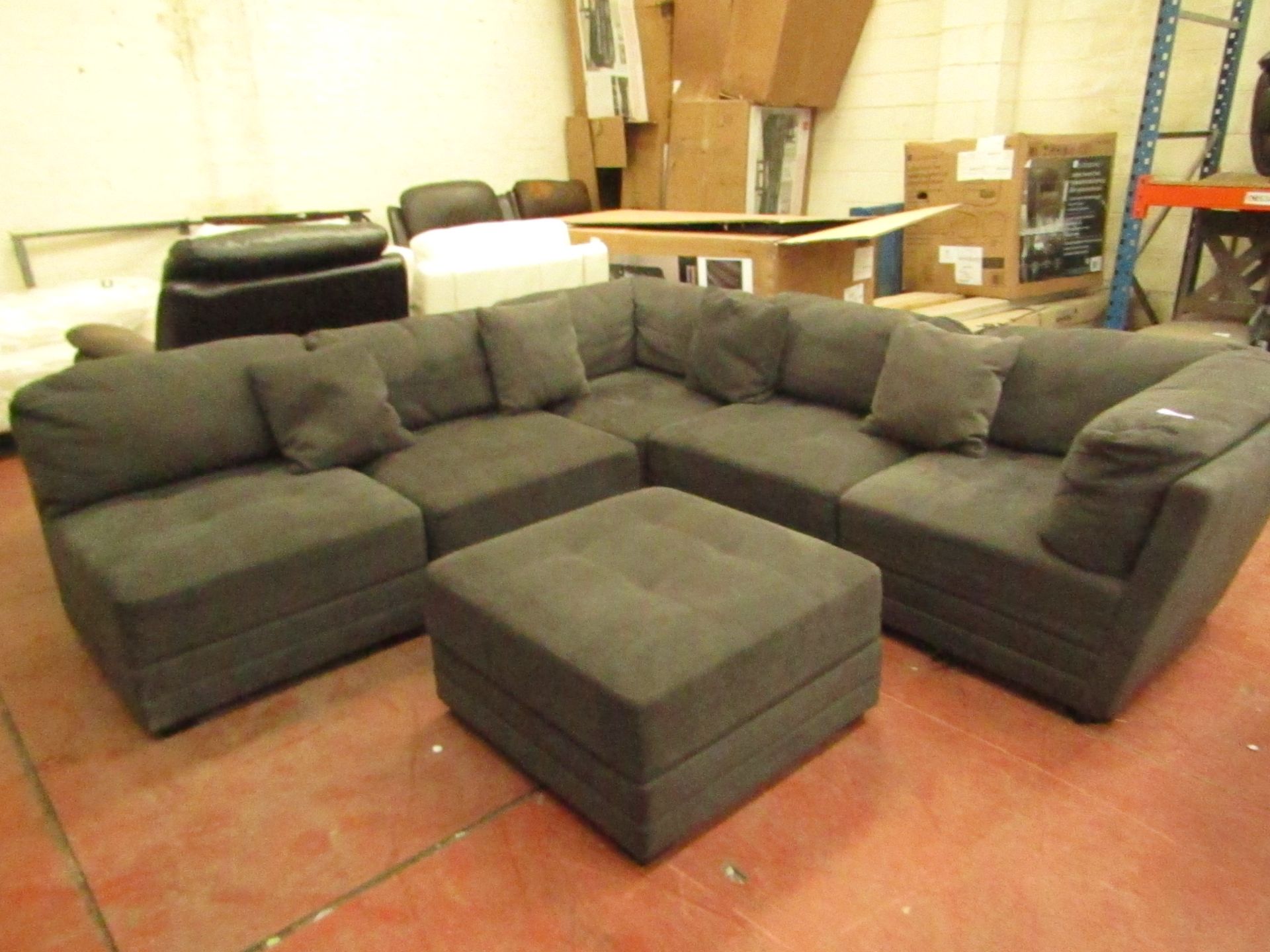 Mstar Dark Grey Sectional Sofa, no major damage
