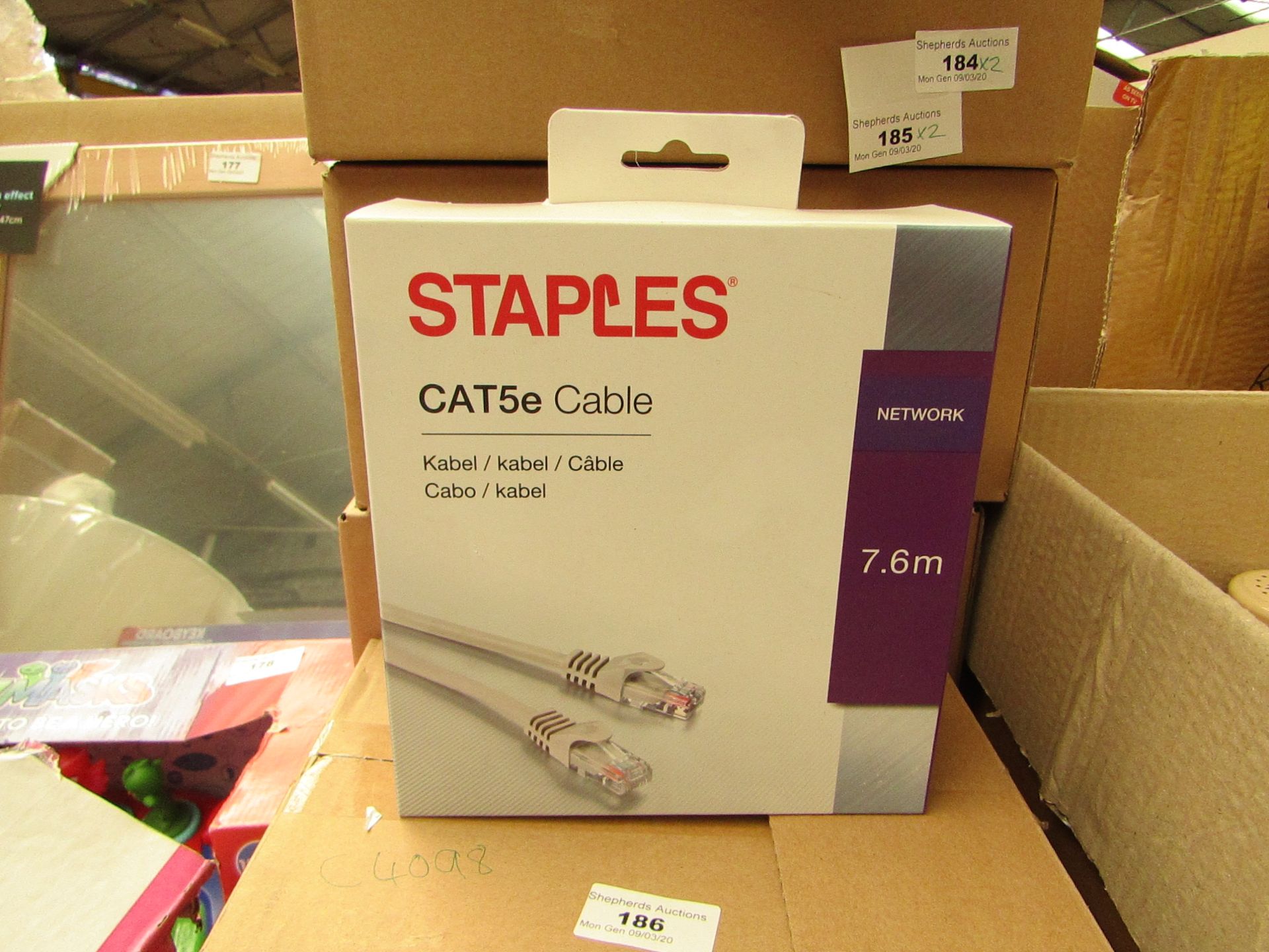 Staples - CAT5e Cable (7.6m) - new & Boxed.