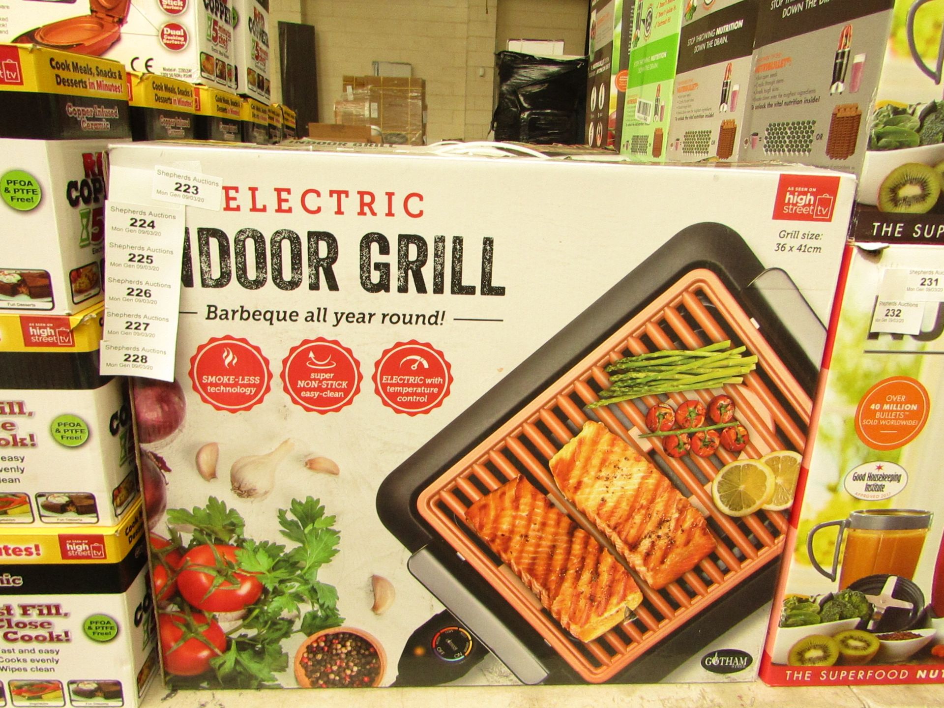 | 1X | ELECTRIC INDOOR GRILL | UNCHECKED AND BOXED | NO ONLINE RE-SALE | SKU C506541512825 | RRP £