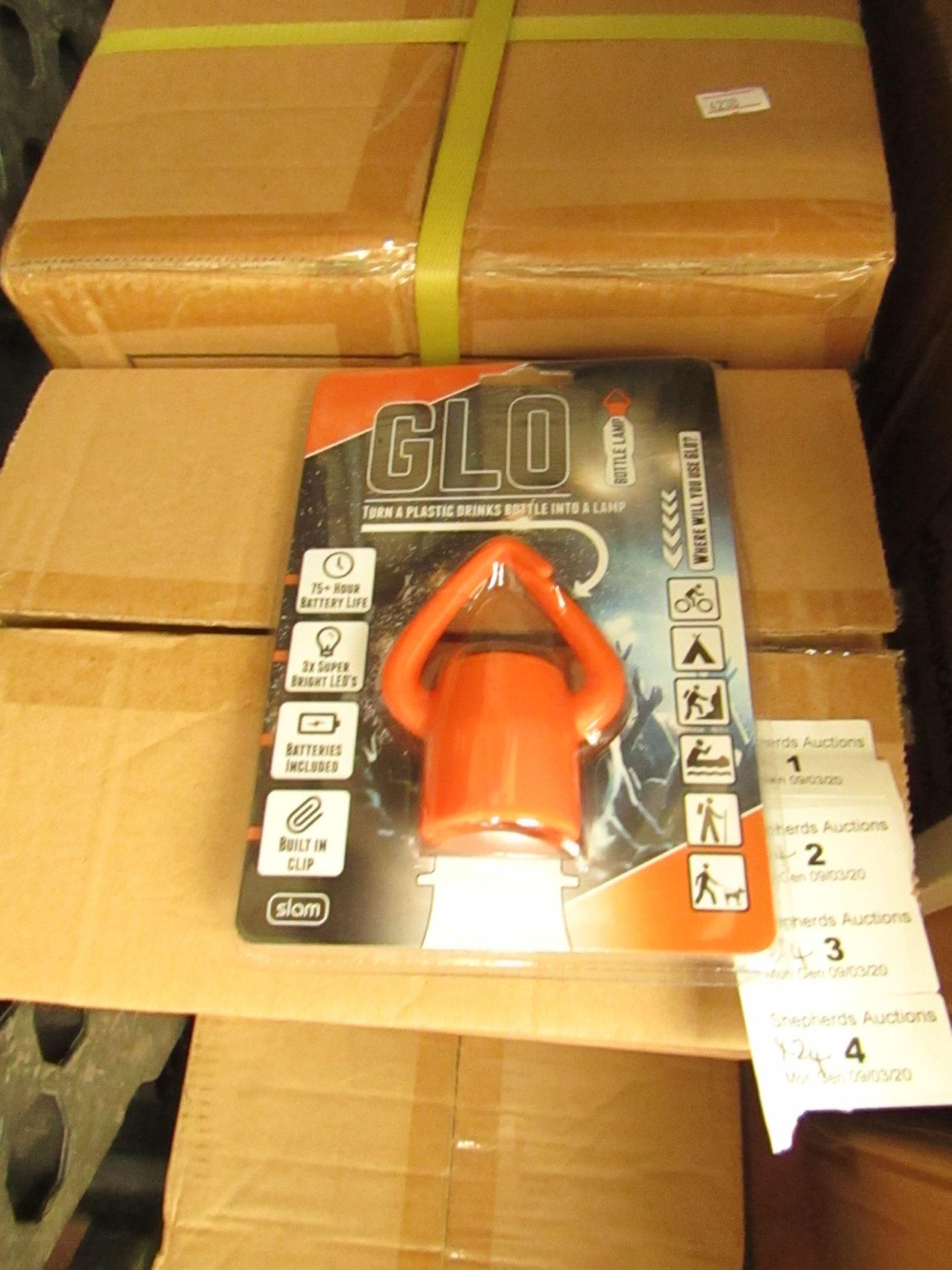 Box of 24 x Glo - Bottle Lamp (Orange) - RRP £12 each on Amazon All Packaged & Boxed.