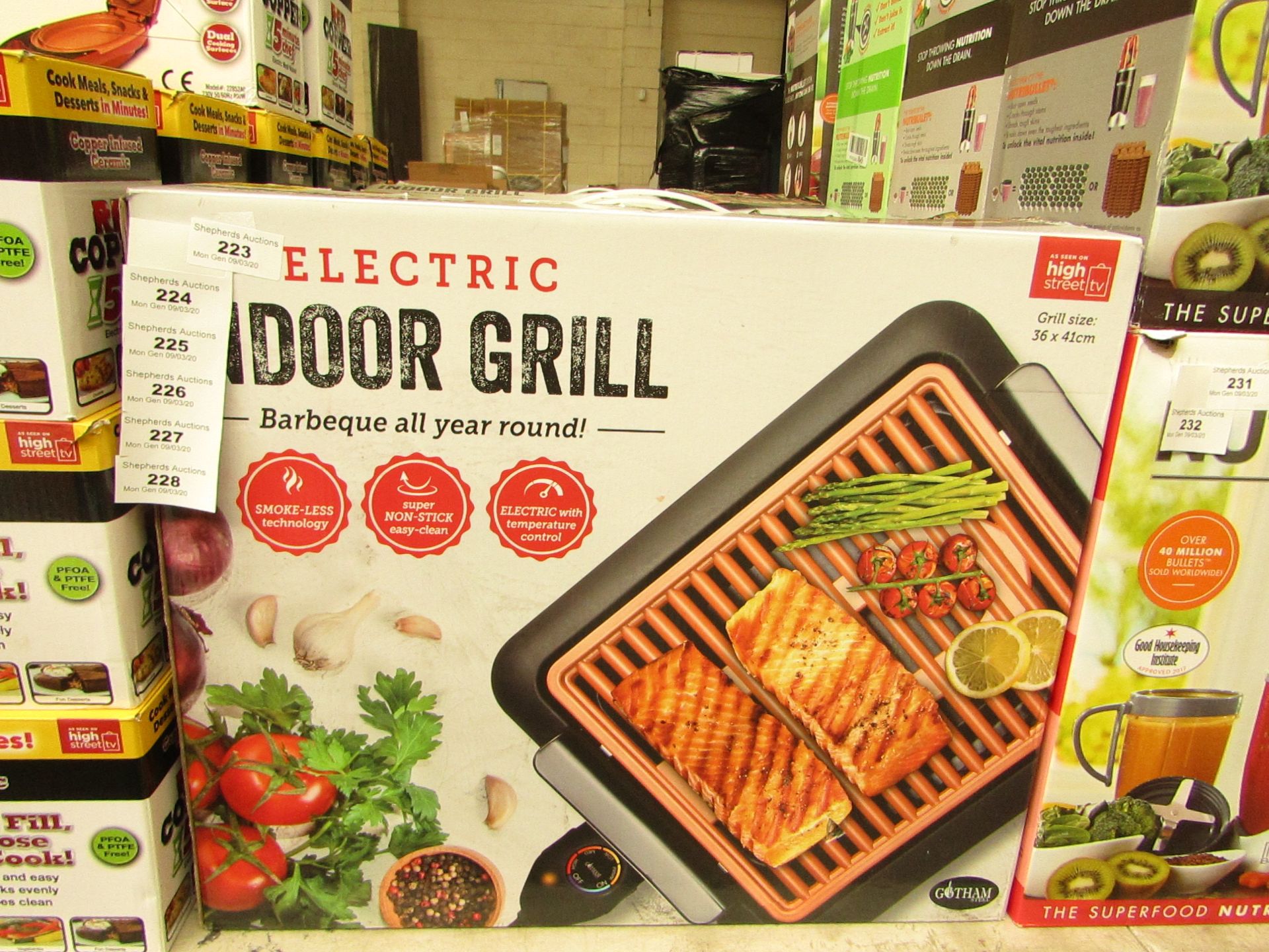 | 1X | ELECTRIC INDOOR GRILL | UNCHECKED AND BOXED | NO ONLINE RE-SALE | SKU C506541512825 | RRP £