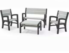 Brand new Keter Montero Outdoor 4pcs Garden Set - rrp £399 - new and sealed Wood effect. Colour: