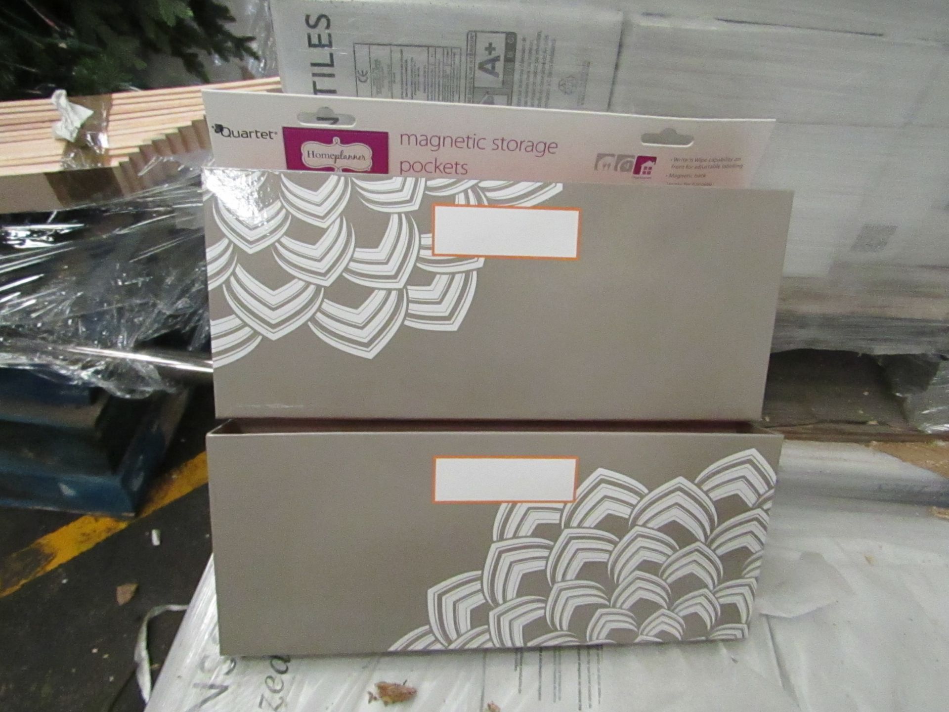 2x Pallets containing a total of approx 200, 2 Pocket Magnetic home document organizers, new.