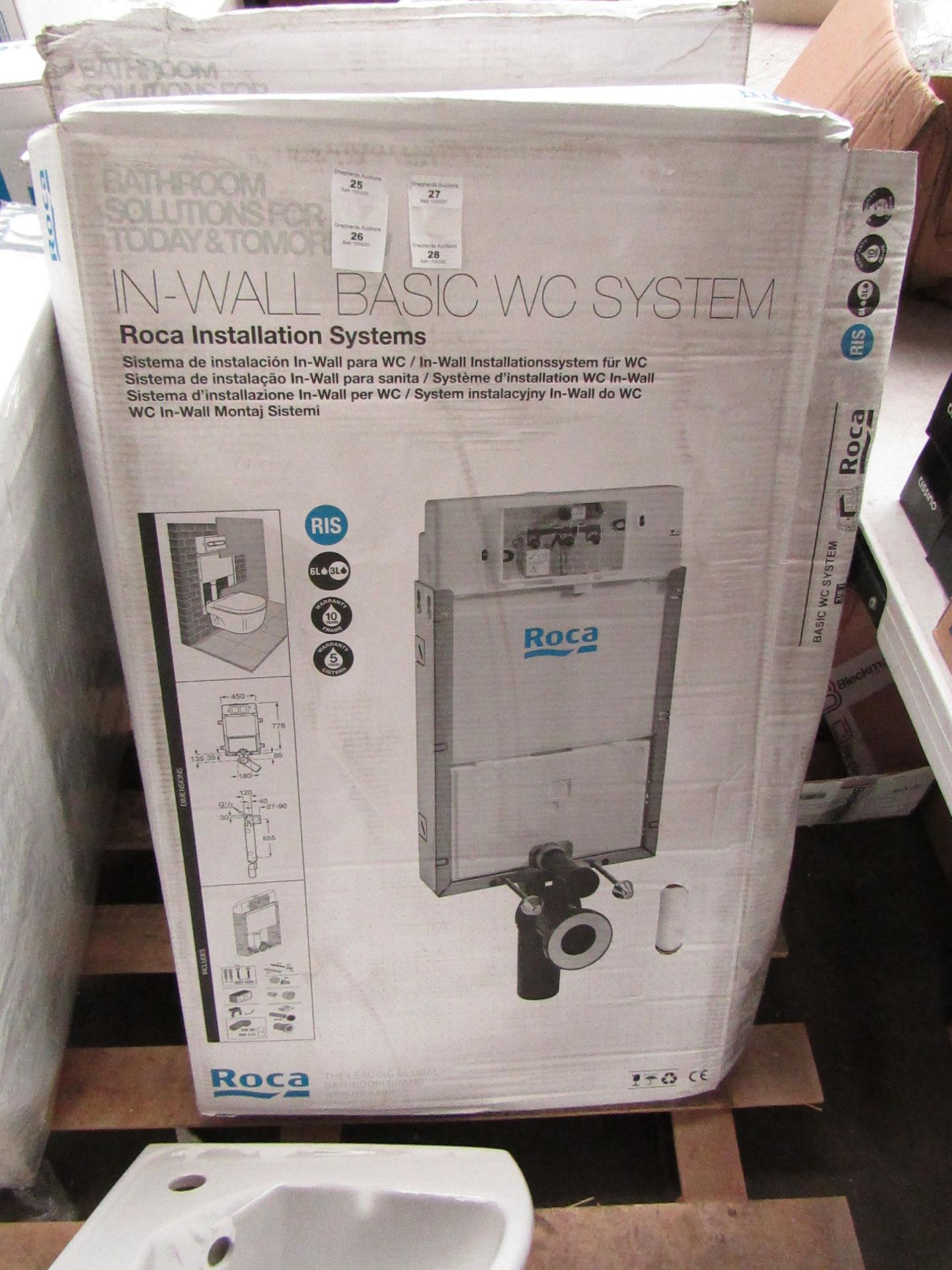 Roca - IN-Wall Basic WC System (For Wall Hung Toilets Systems) - Unchecked and Boxed, includes the